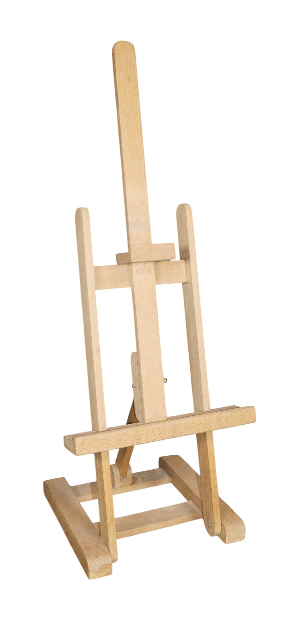 French table top easel in light oak: French table top easel in light oak. 28 7/8"h x 11 1/2"w x 12 1/2"d Folded: 4"h x 11 1/2"w x 29 3/4"d Weight: 2lbs