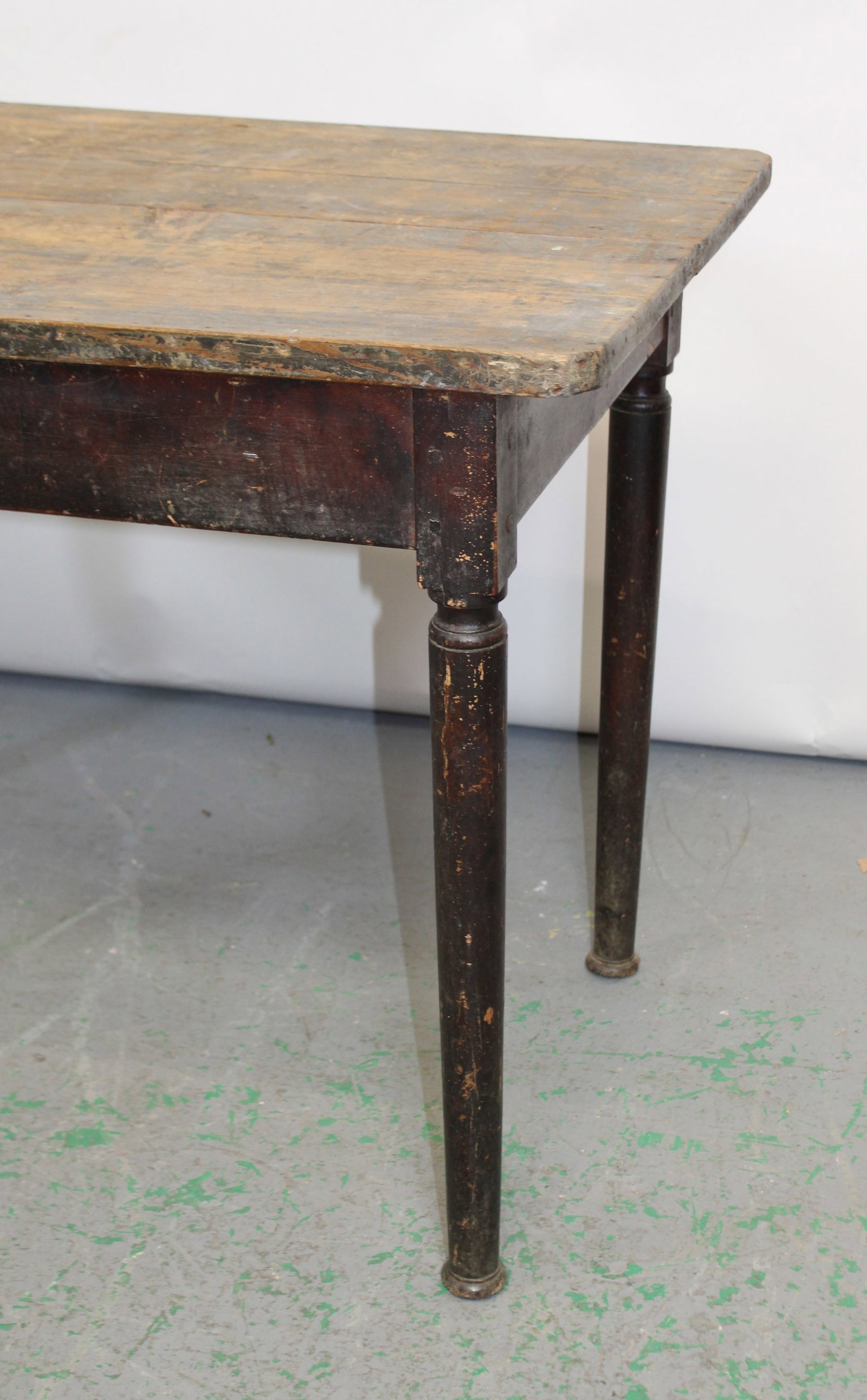 French distressed pine side table - 7