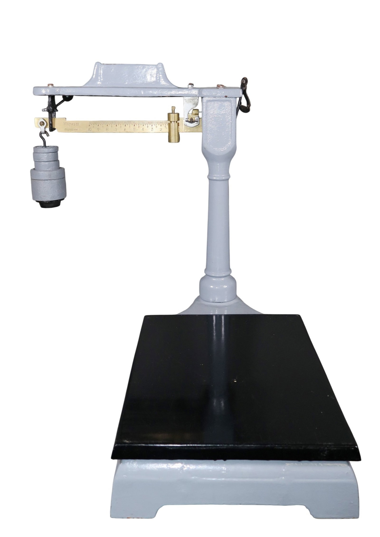 Antique platform scale with weights (1 of 5)