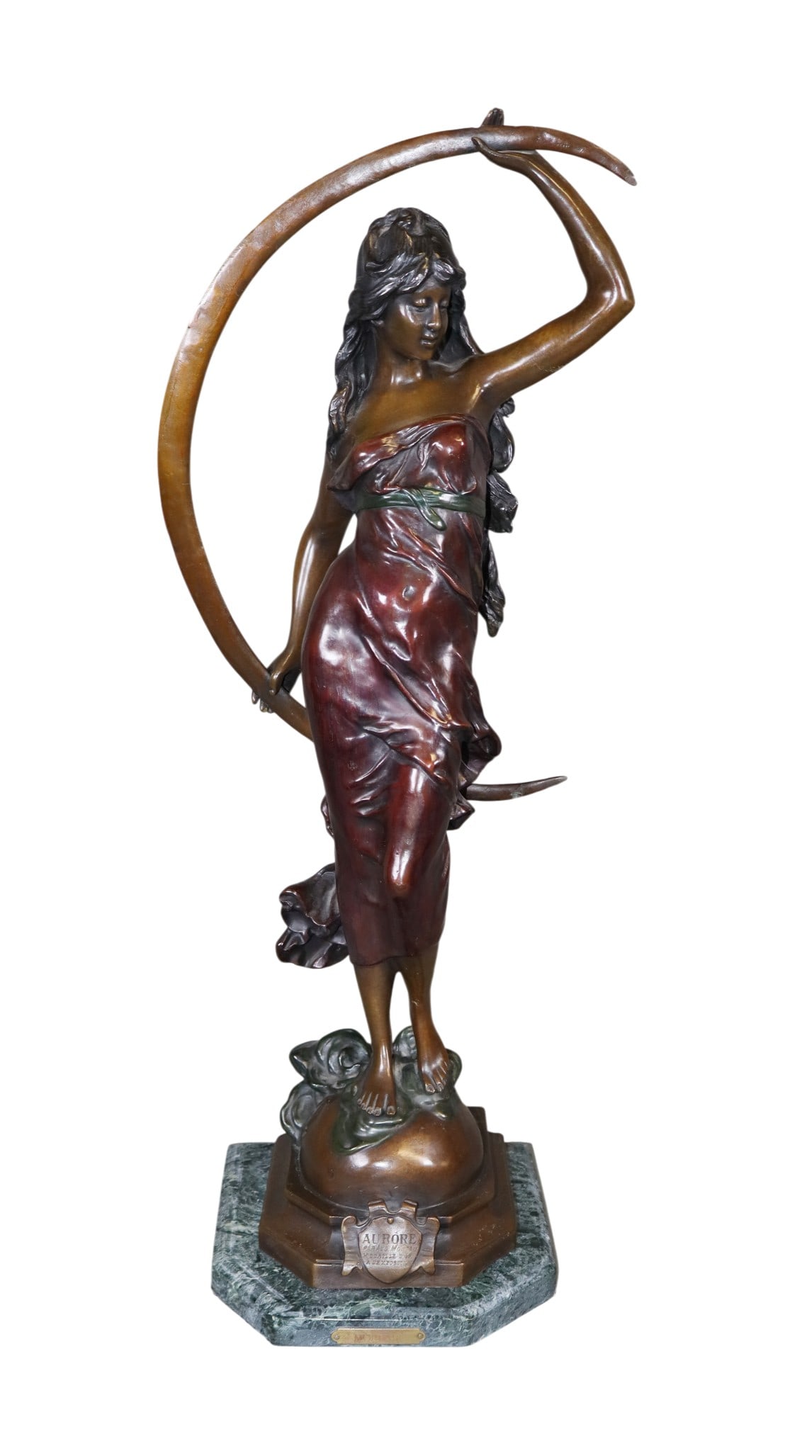 Bronze Aurora figural sculpture after Auguste Moreau (1 of 9)