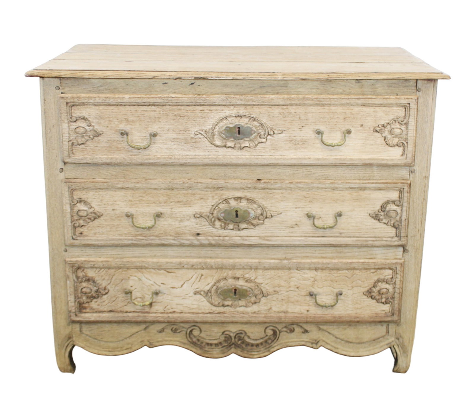 Belgian bleached oak 3 drawer commode (1 of 10)