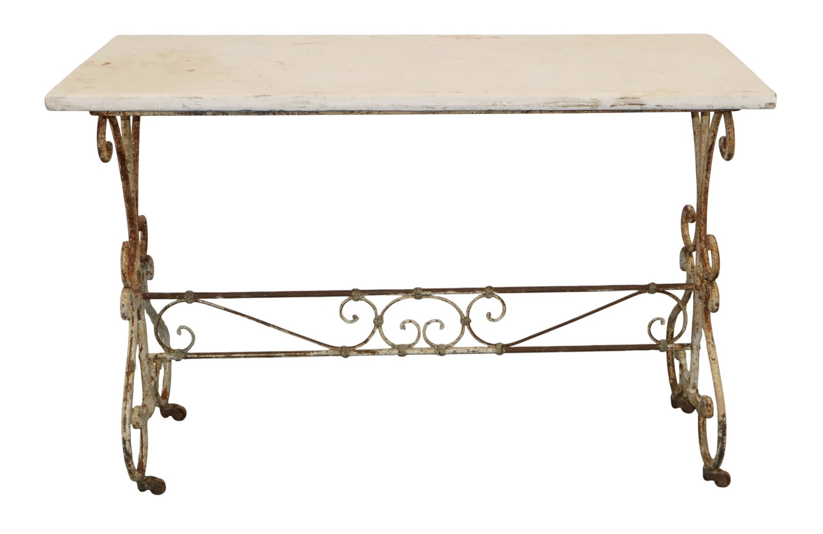 French cafe table on iron base and marble top (1 of 7)