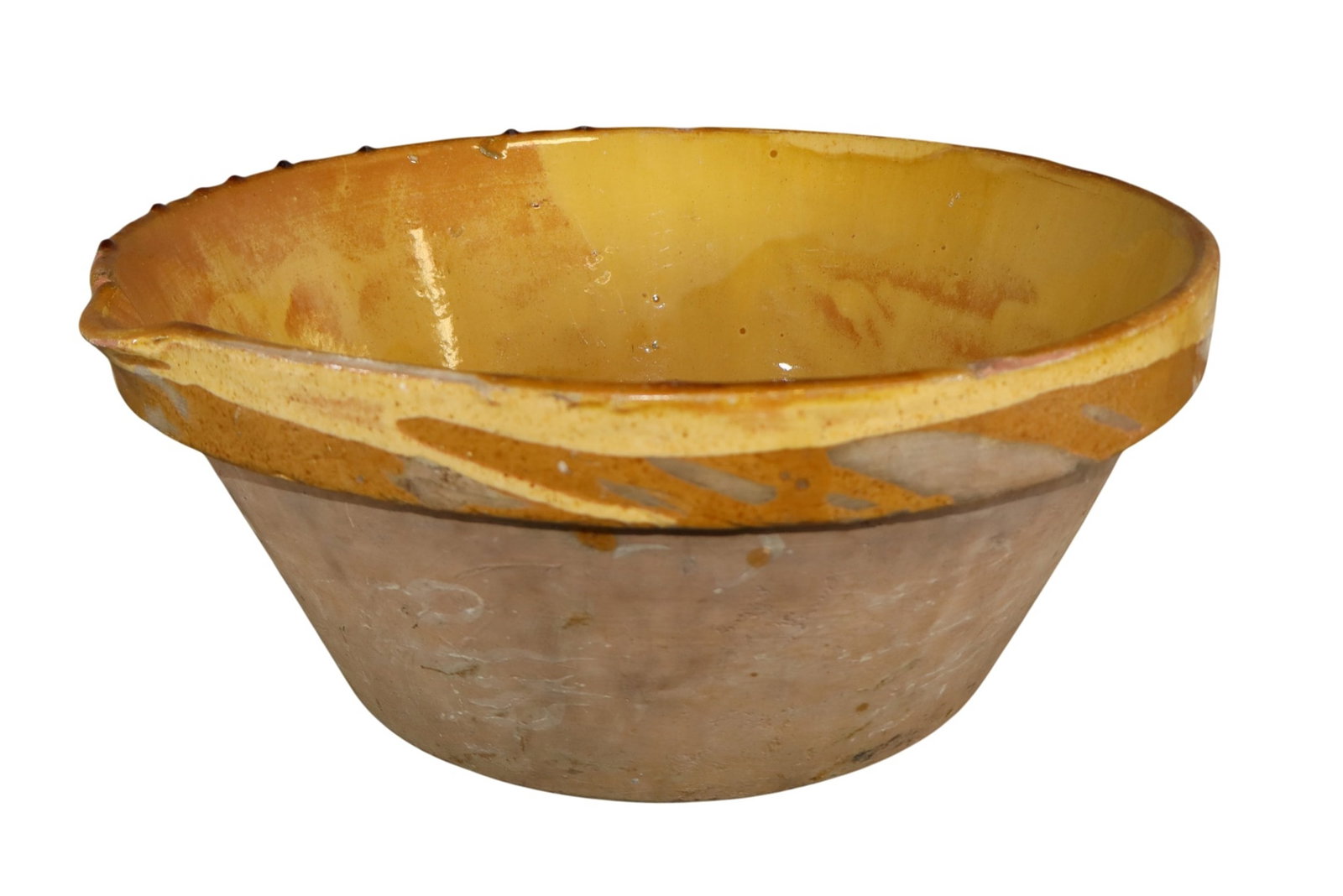 French glazed terra cotta tian bowl in yellow (1 of 11)