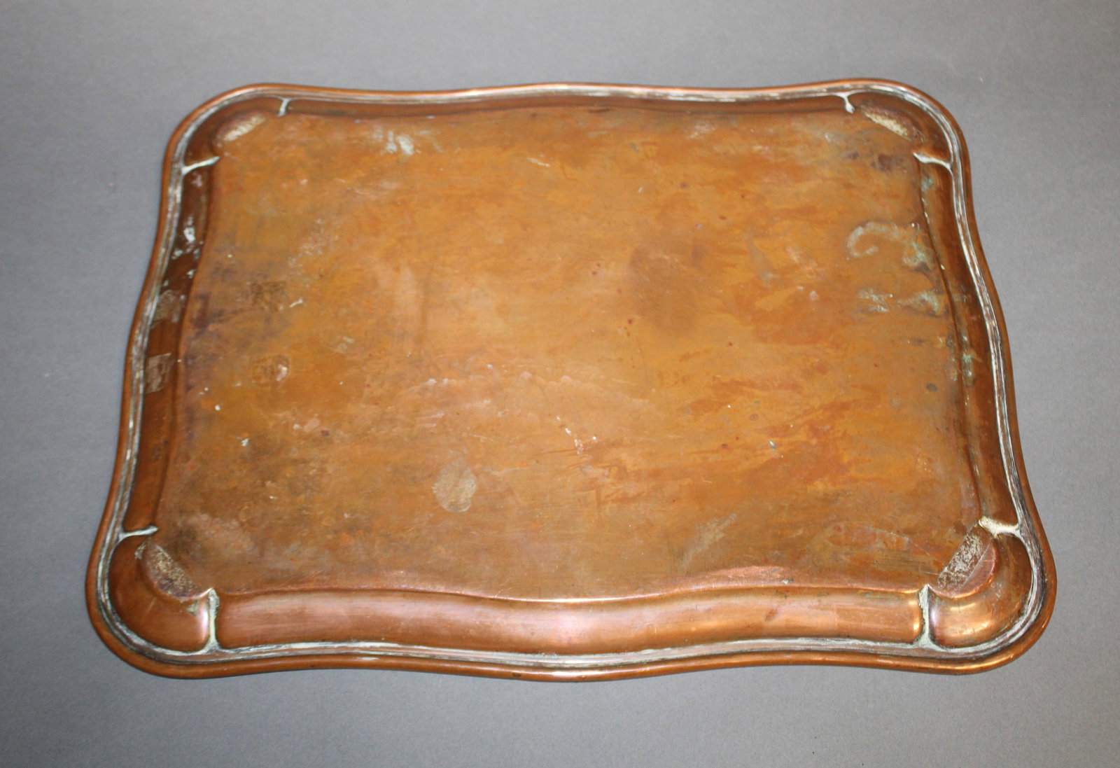 Scallop edge copper serving tray - 6