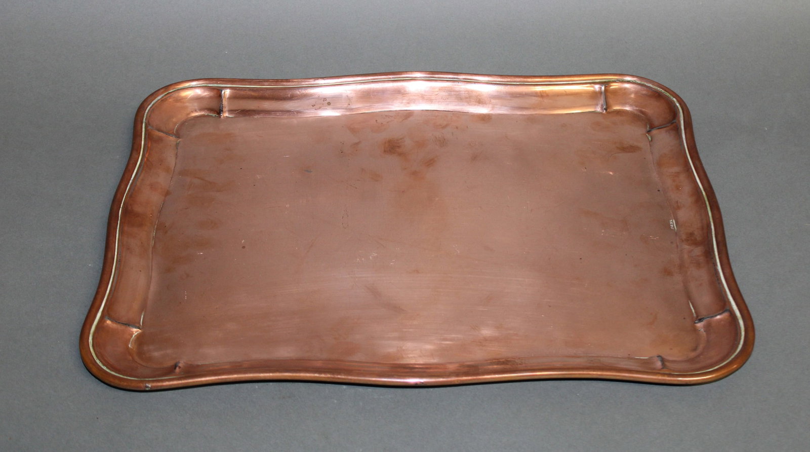 Scallop edge copper serving tray - 2