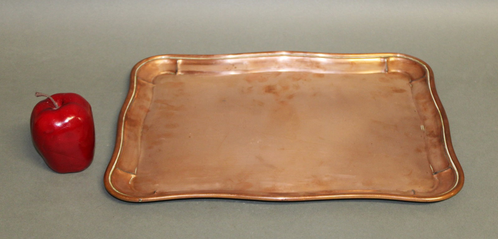 Scallop edge copper serving tray - 3