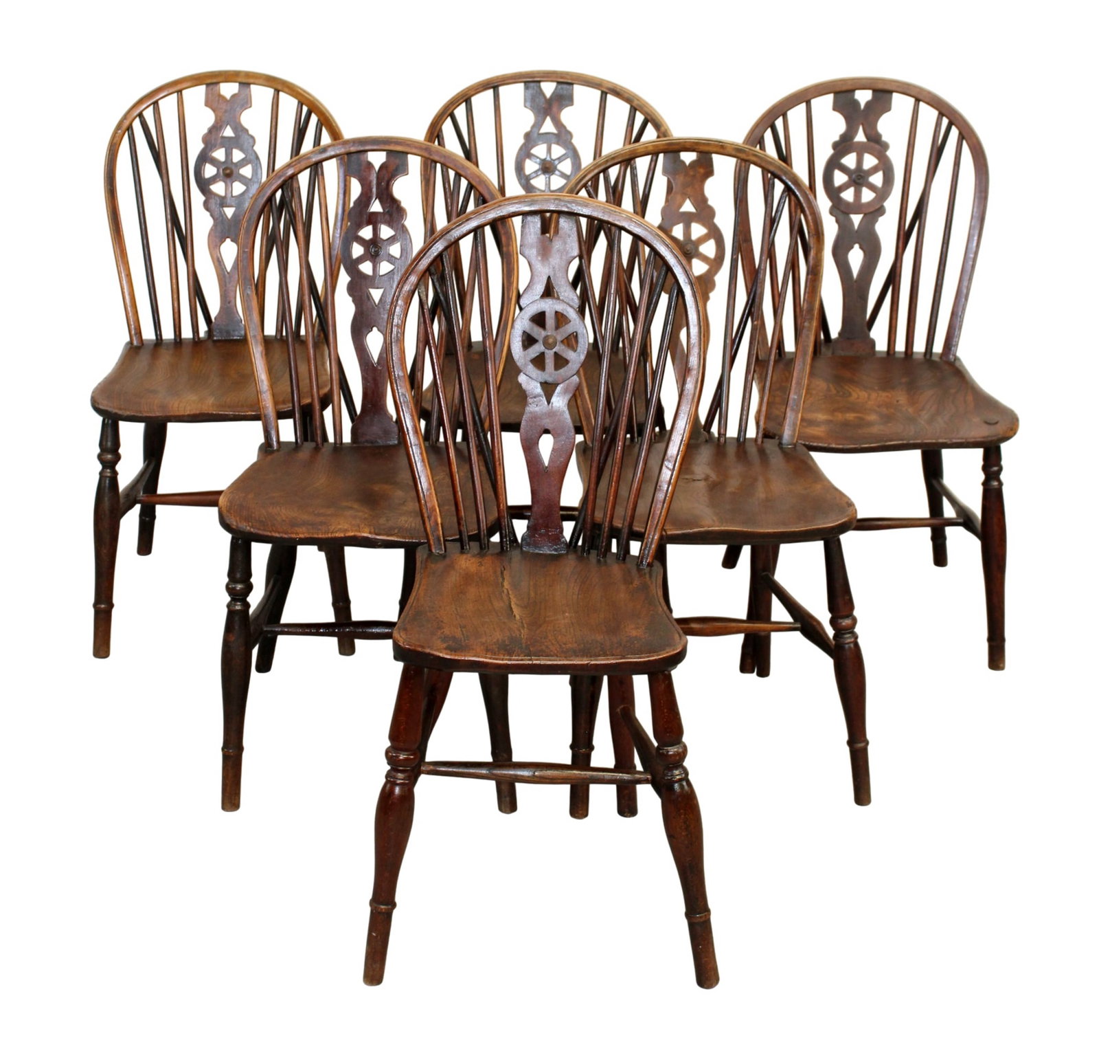 Set of 6 English Wheelback Windsor chairs (1 of 8)
