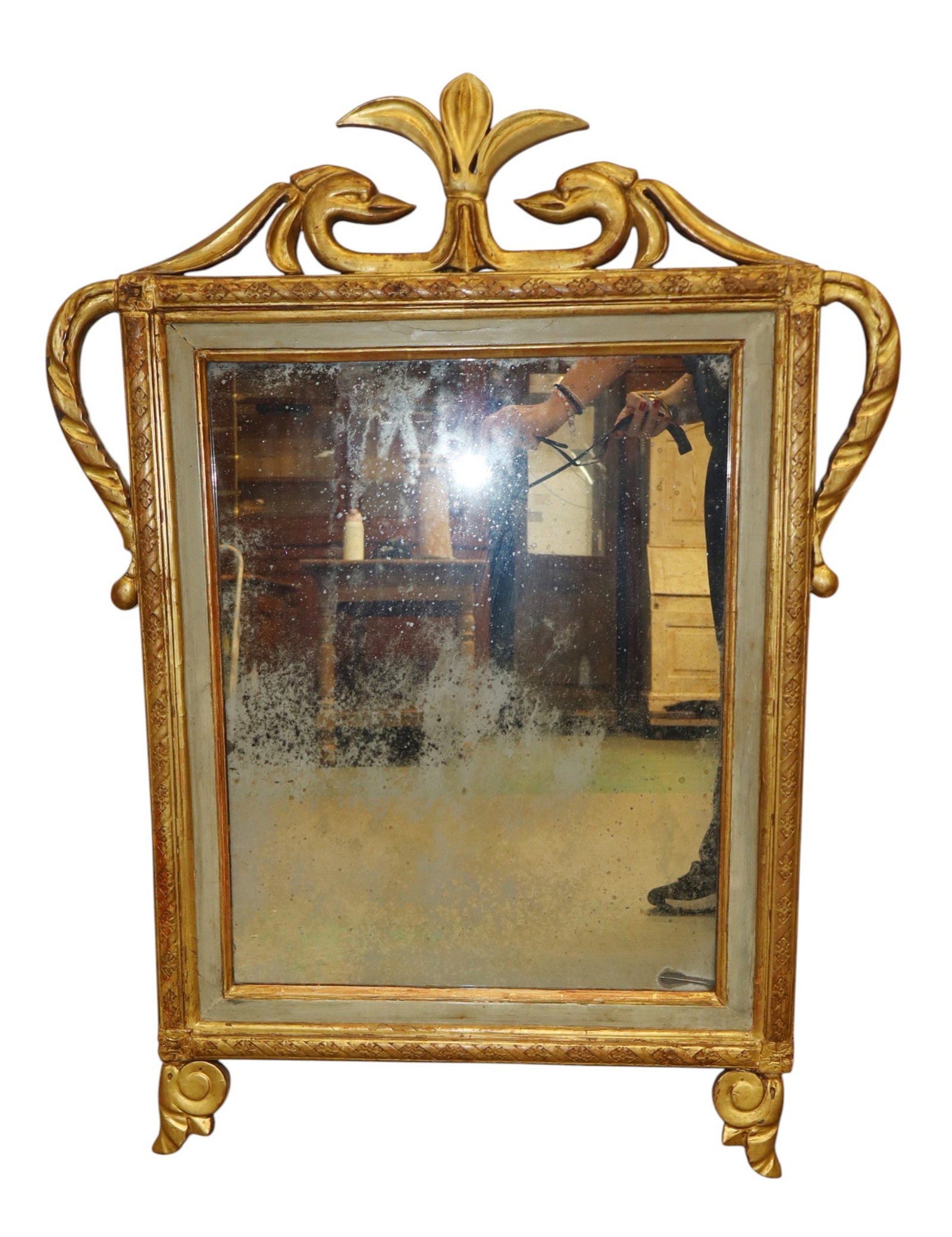 Italian parcel gilt and painted mirror (1 of 6)