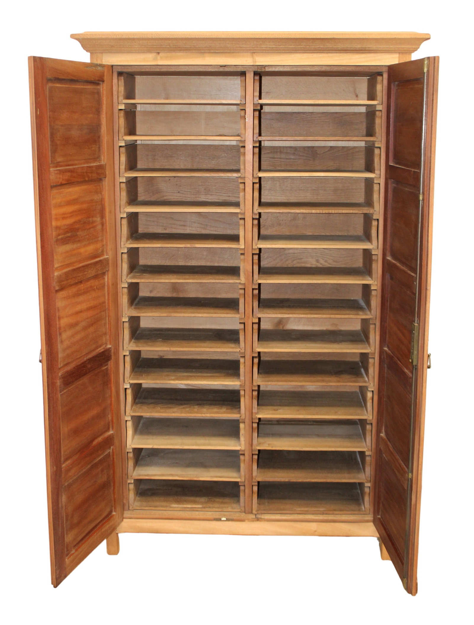 French 2 door cabinet in bleached walnut with slide out drawers (1 of 10)