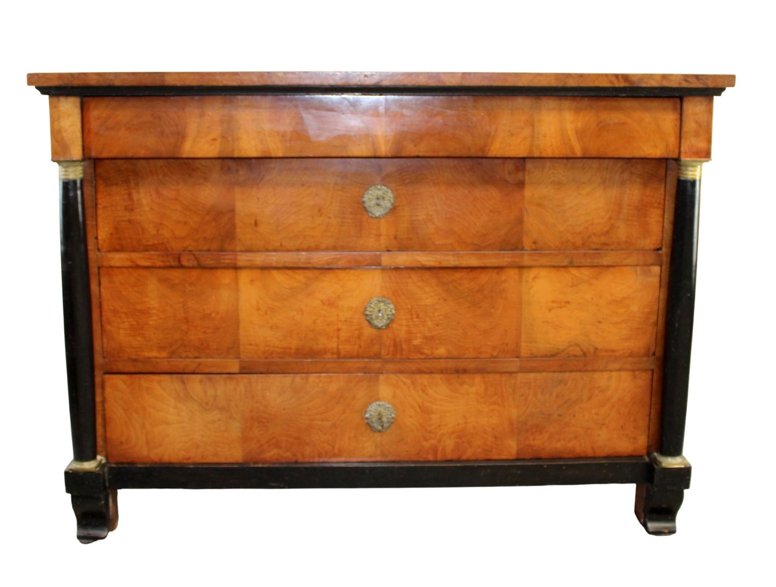 French Empire commode in walnut with ebonized columns (1 of 8)