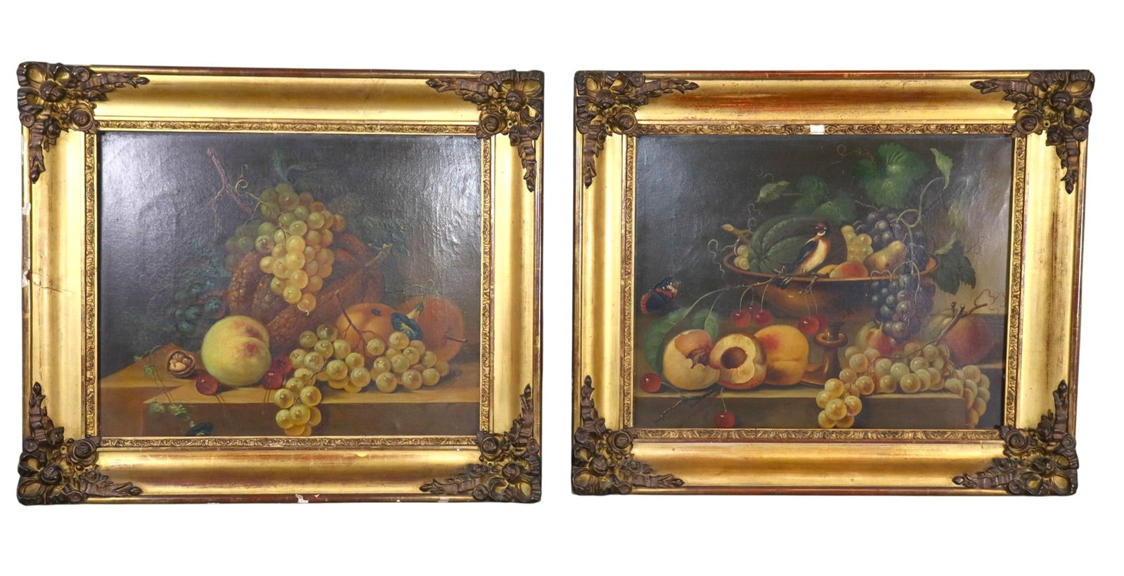 Pair of French oil on canvas still life paintings with fruit (1 of 7)