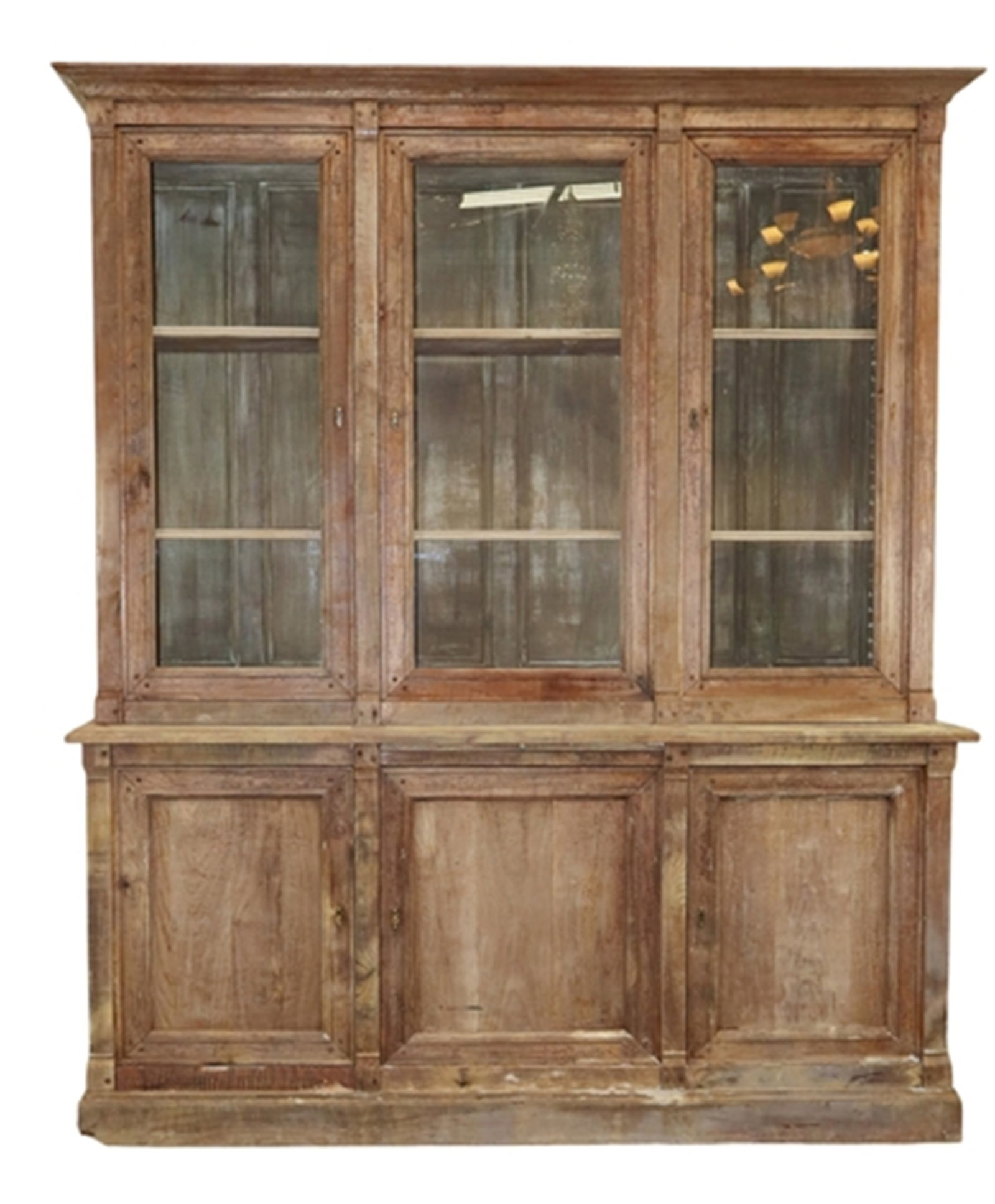 French Louis Philippe 3 door bookcase in walnut with rubbed finish (1 of 6)
