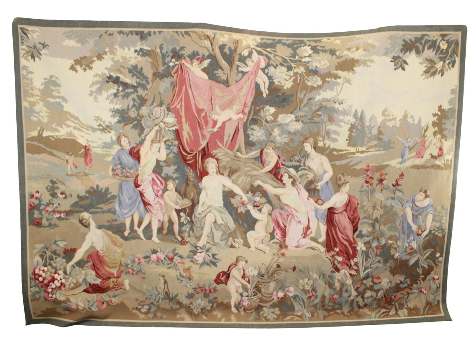 French Aubusson woven allegorical tapestry (1 of 6)