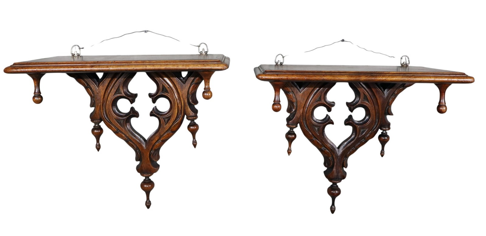 Pair of French Gothic Revival wall shelves (1 of 7)