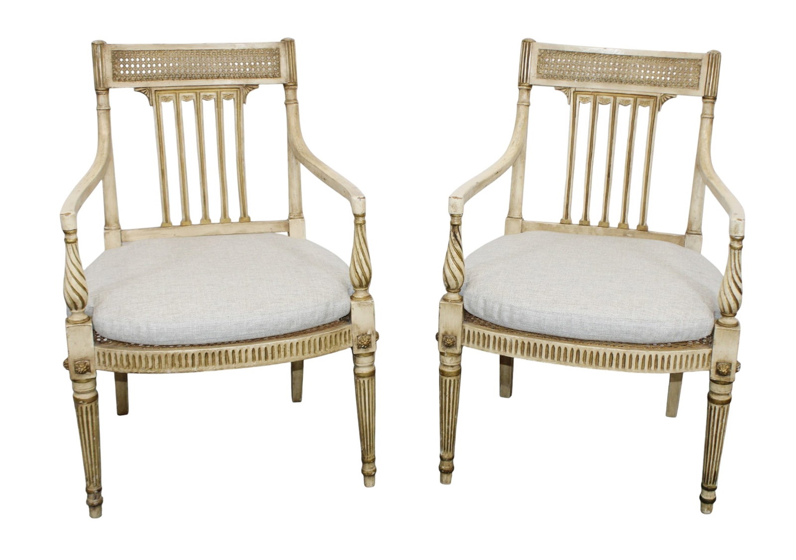 Pair of French Louis XVI style armchairs (1 of 10)