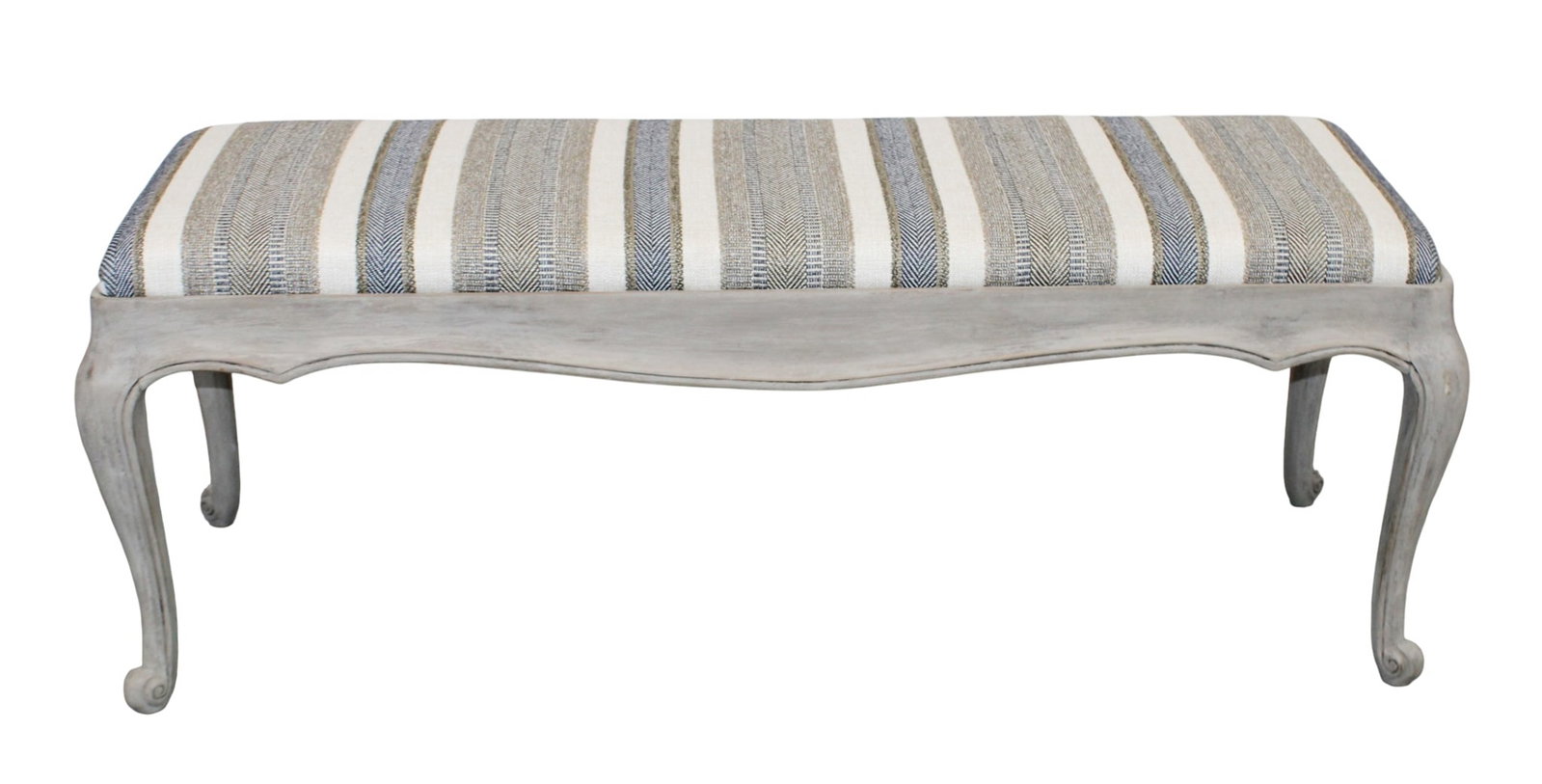 French Louis XV style backless bench with upholstered seat (1 of 8)