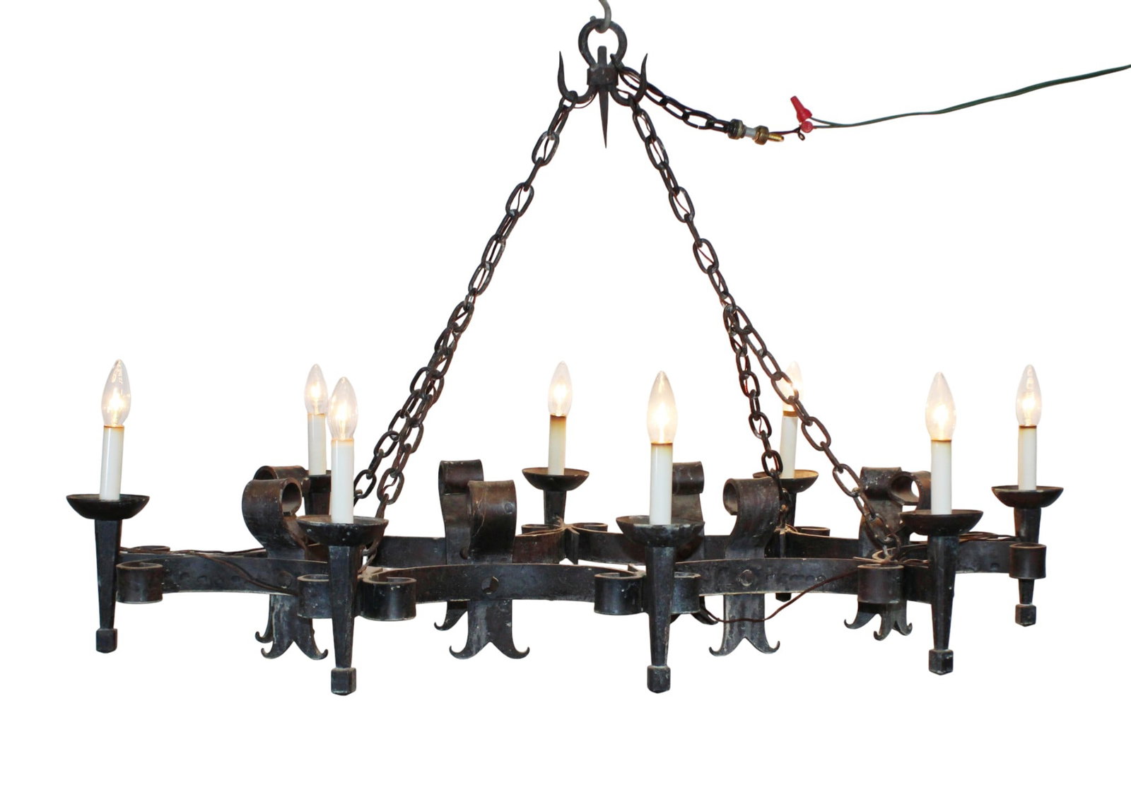 French wrought iron 8 light chateau chandelier (1 of 9)
