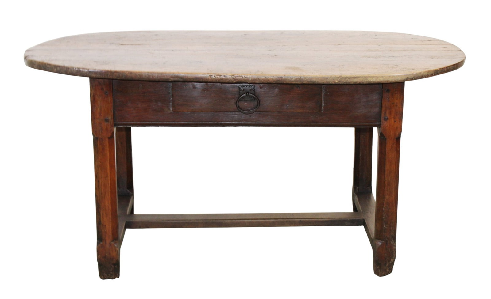 French Provincial oval center or side table in walnut (1 of 10)