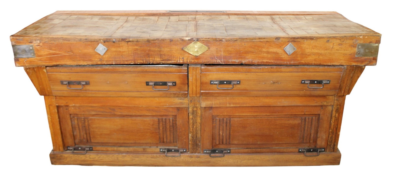 French butcher shop double chopping block with end cut maple (1 of 10)