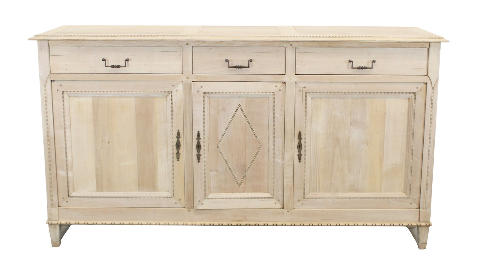 French Louis XVI style bleached walnut 3 door sideboard (1 of 10)
