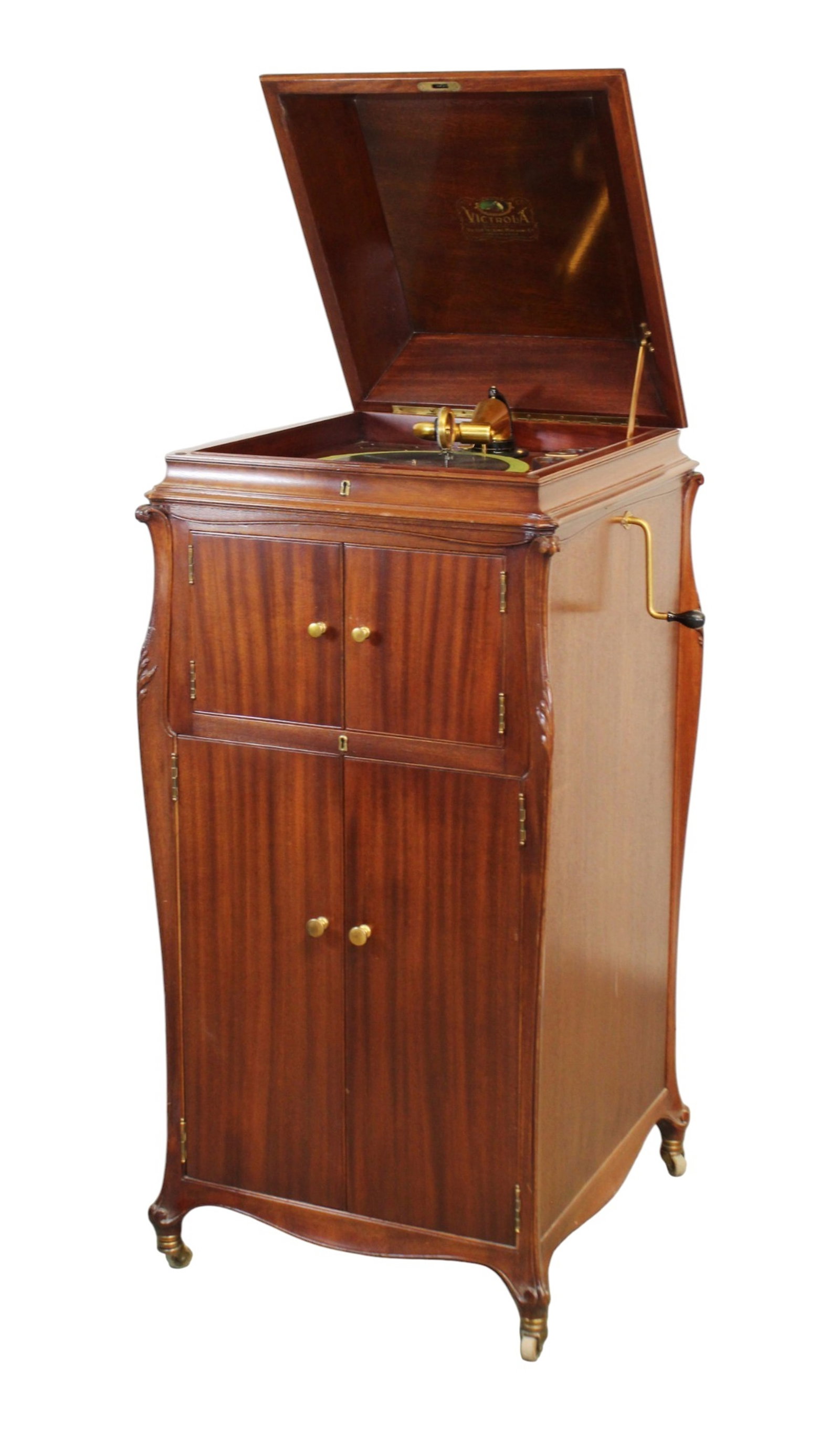 Victor Talking Machine Co Victrola phonograph in mahogany floor case (1 of 11)