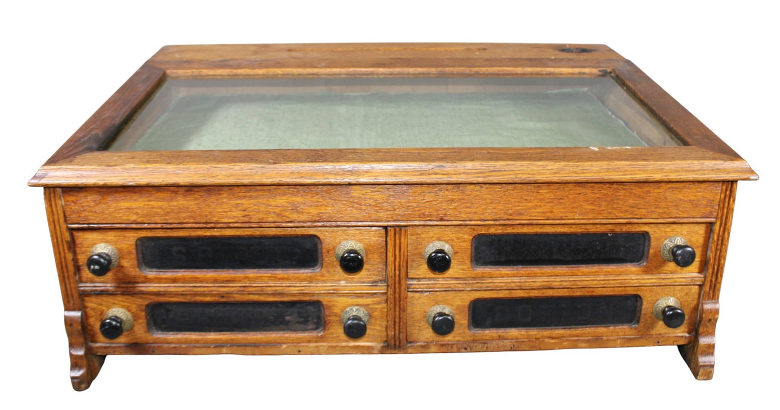 American slant top spool cabinet in oak with 4 drawers (1 of 8)