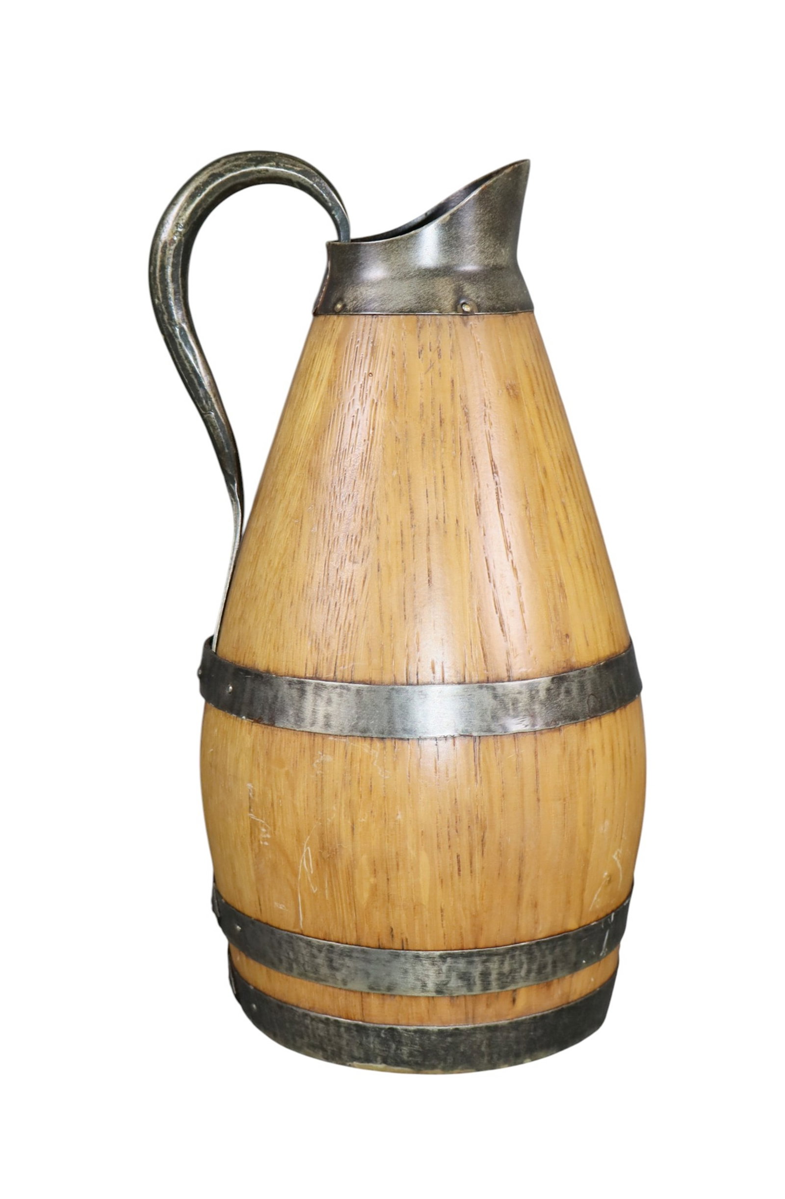 French oak wine pitcher with iron bands (1 of 7)