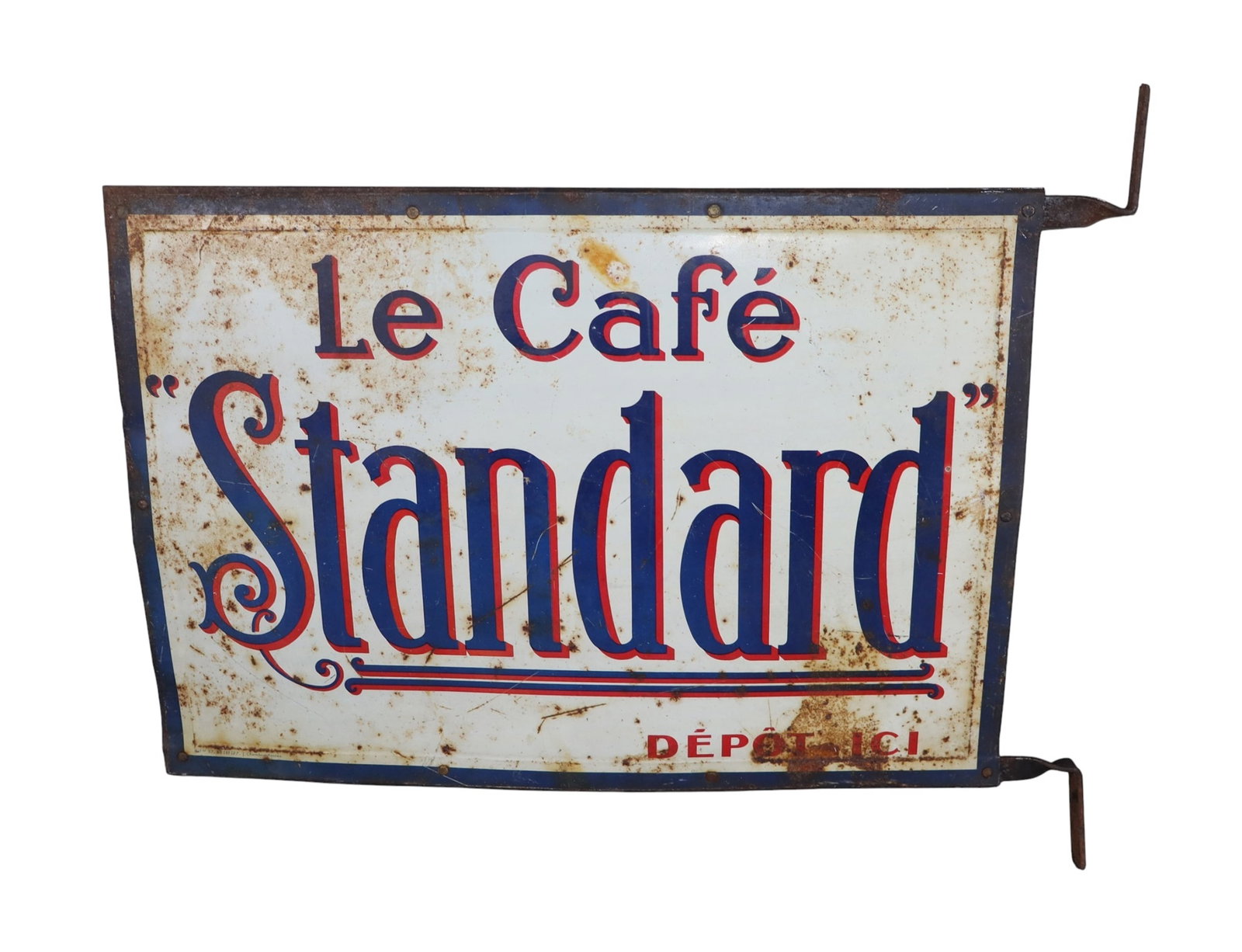 French tin double sided 'Le Cafe Standard' sign (1 of 6)