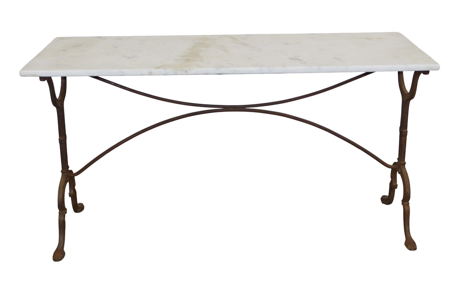 French cafe table on iron base with marble top (1 of 8)