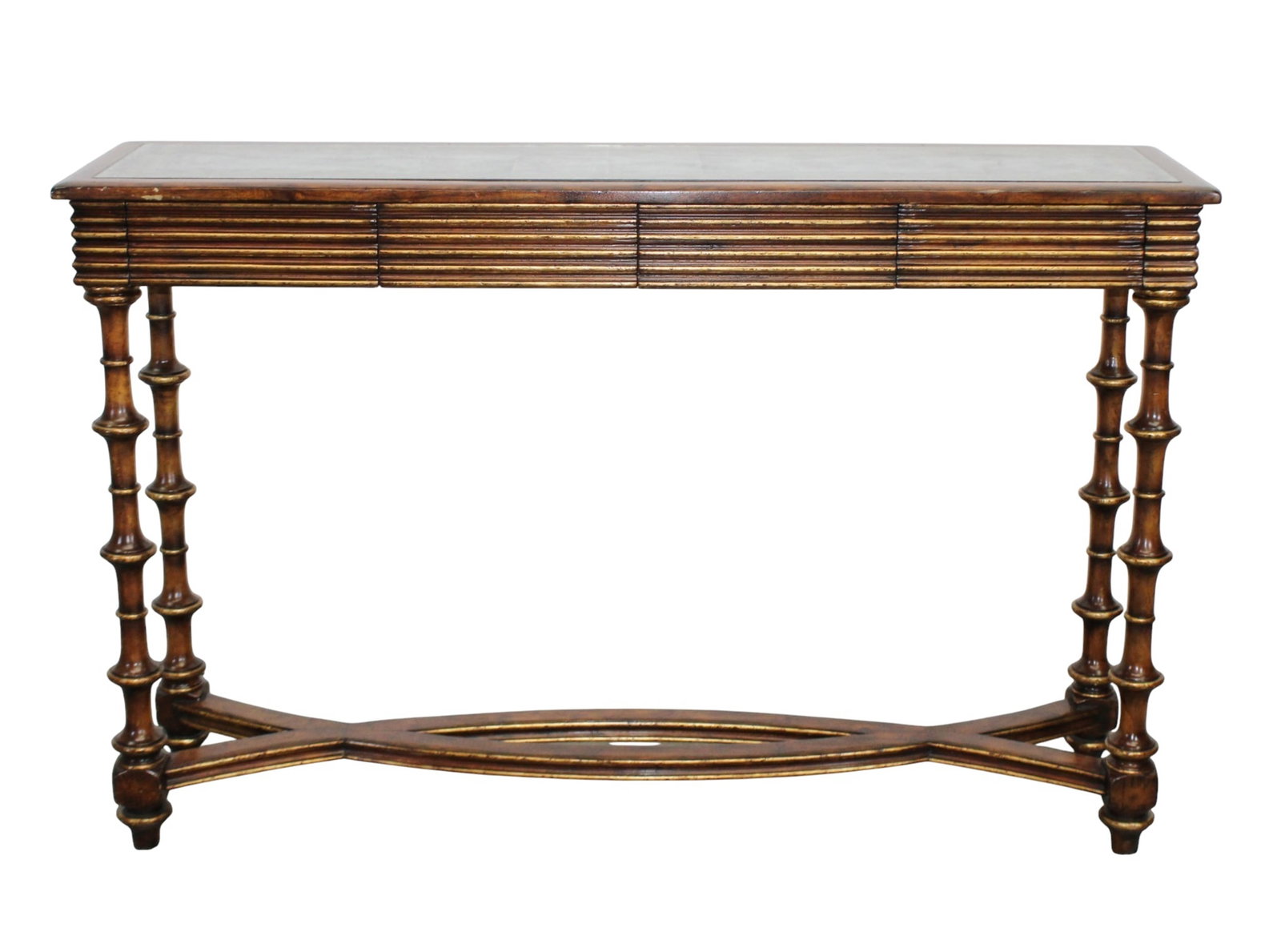 Hollywood Regency style mirrored top console table (1 of 12)