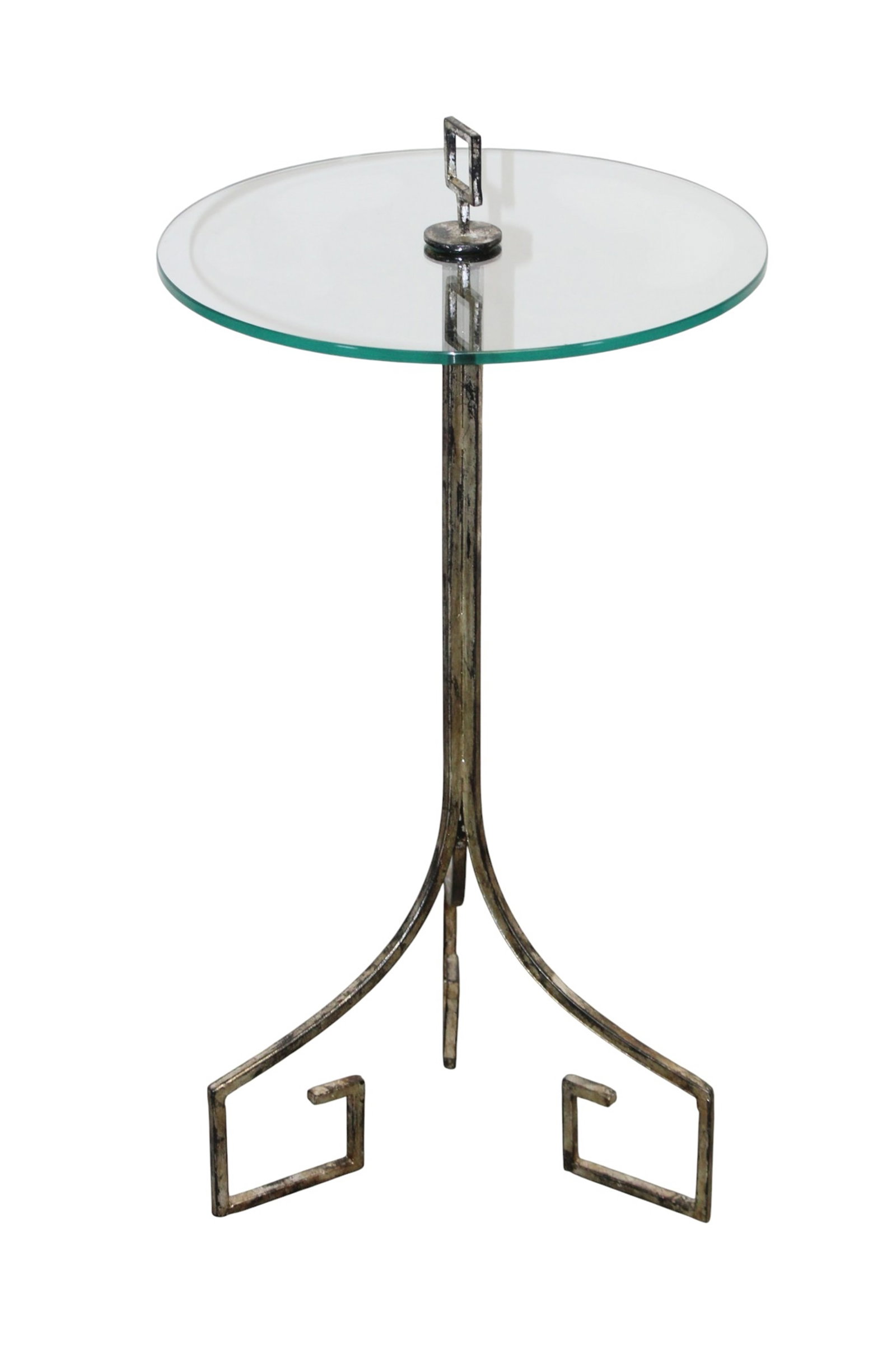 Italian glass & iron base cocktail side table (1 of 6)