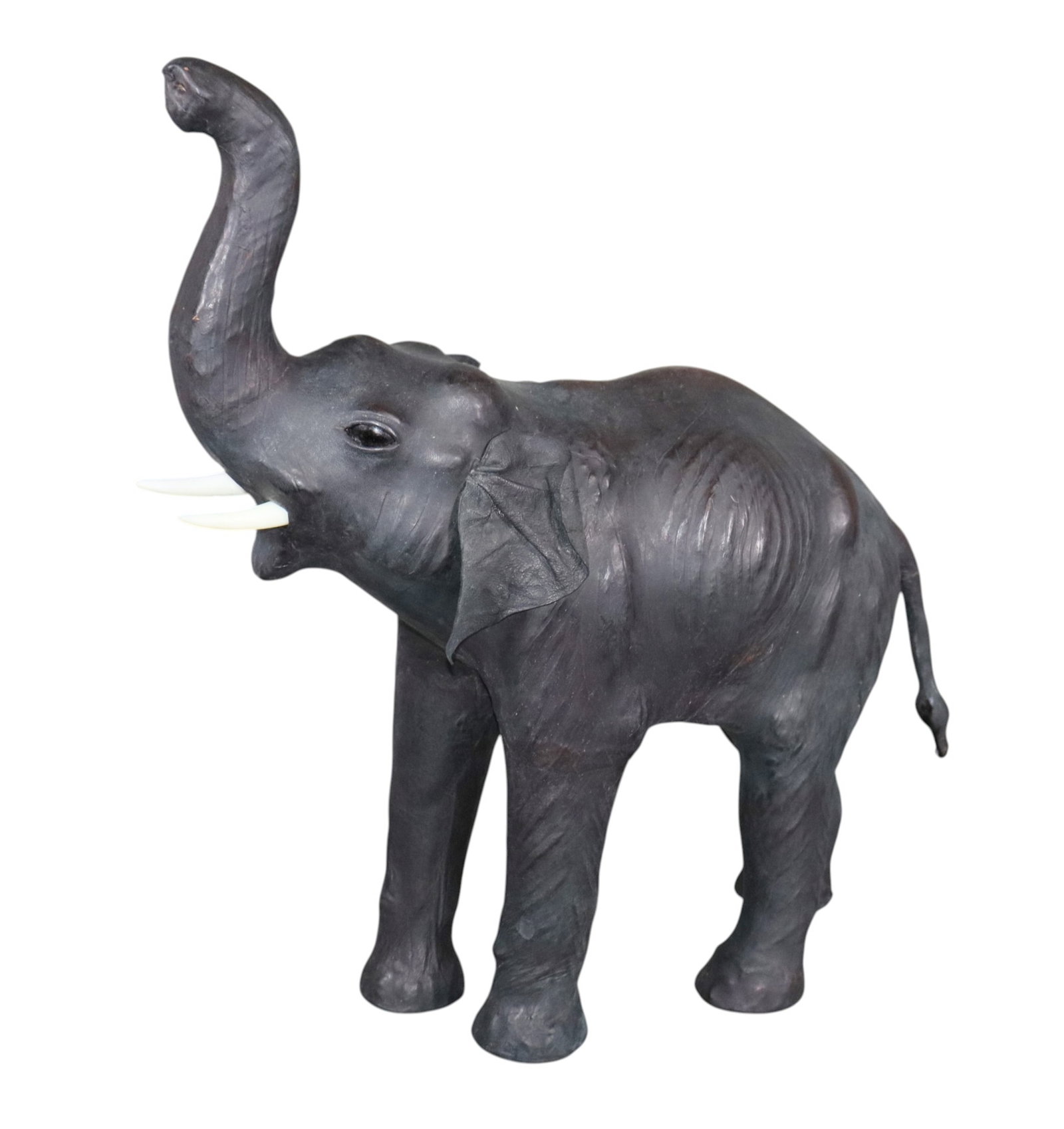 Mid century leather wrapped elephant statue (1 of 8)