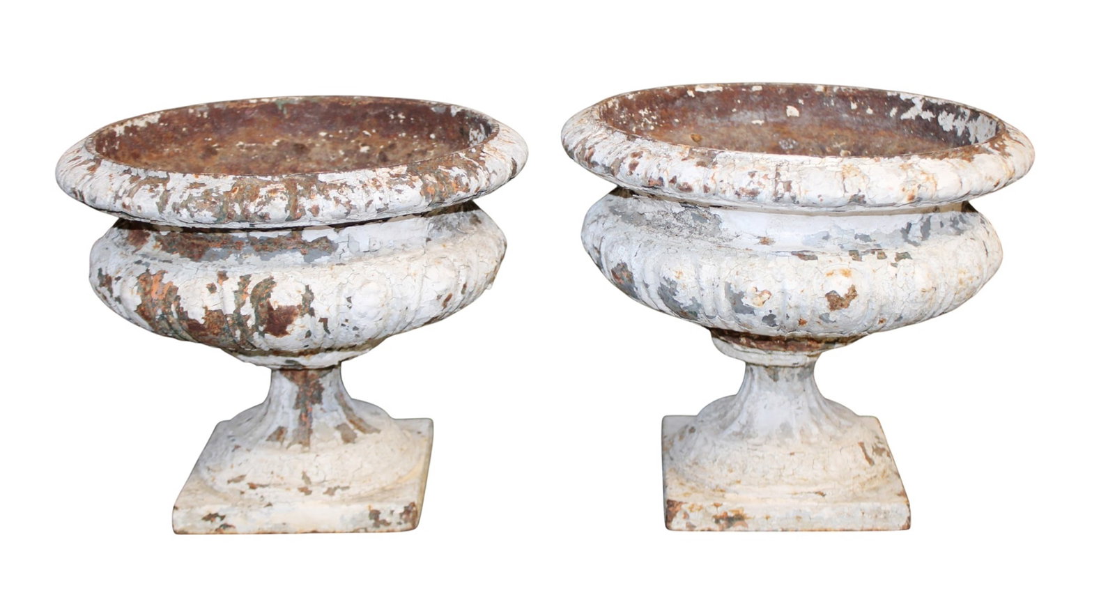 Pair of French cast iron garden urns (1 of 6)