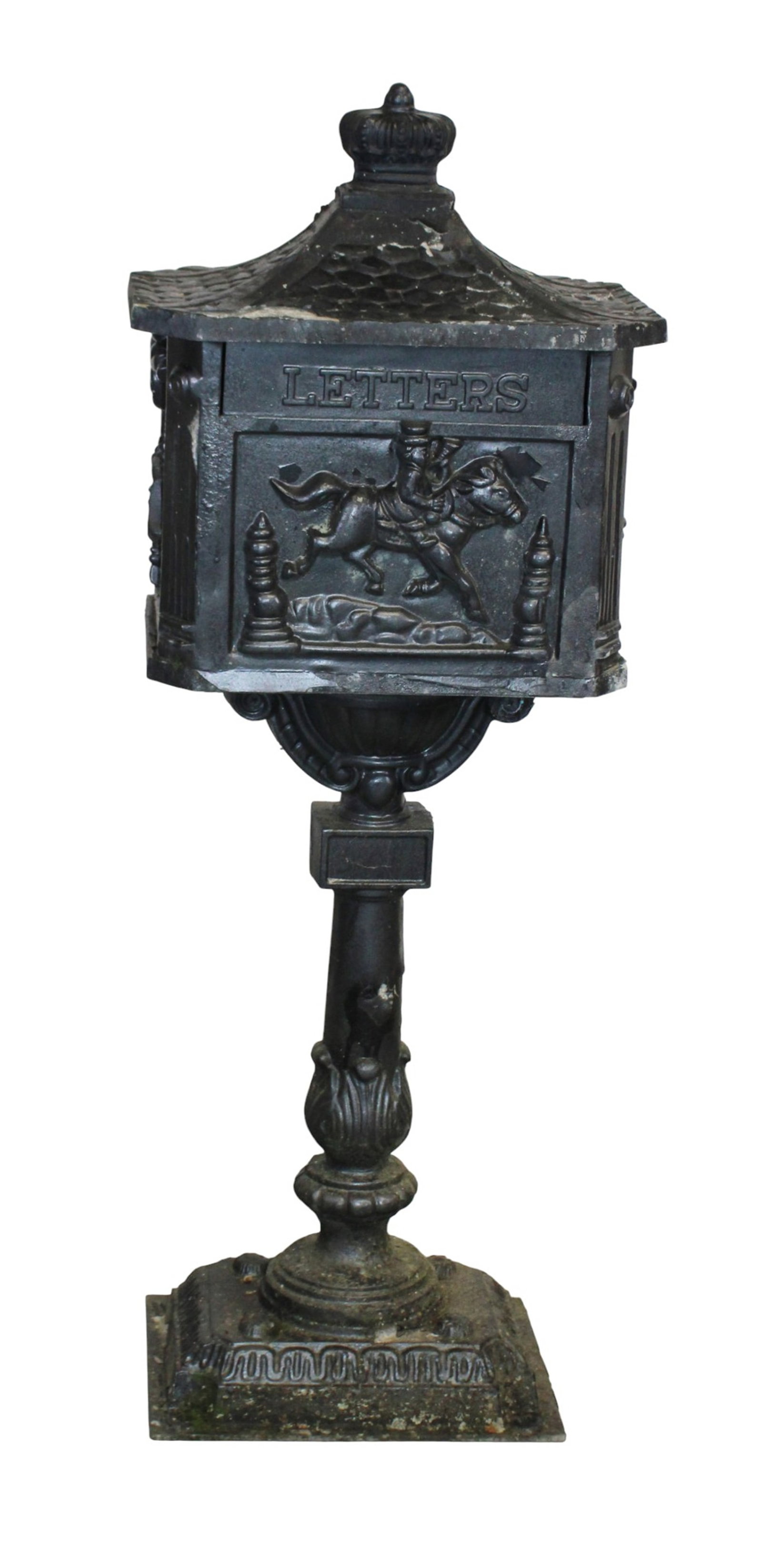 Victorian style cast aluminum post mailbox (1 of 8)