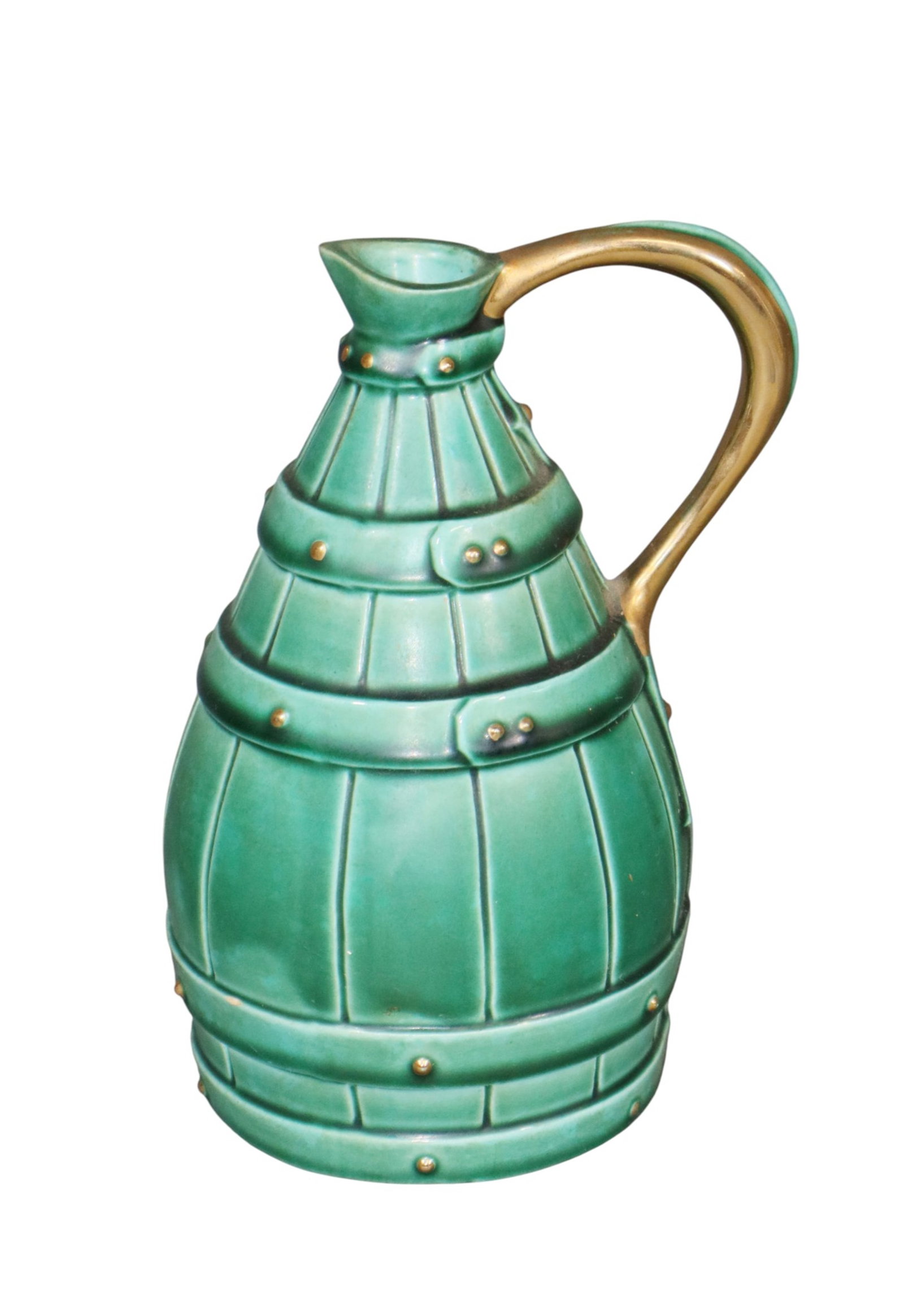 Miniature French ceramic wine pitcher music box (1 of 9)