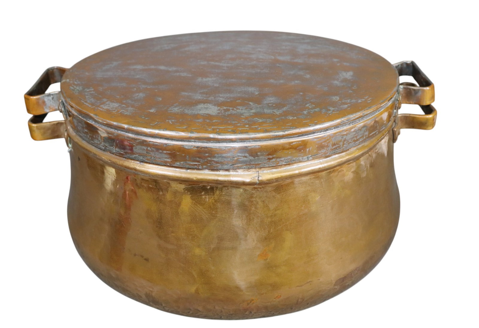 Large hammered copper stock pot with lid (1 of 9)