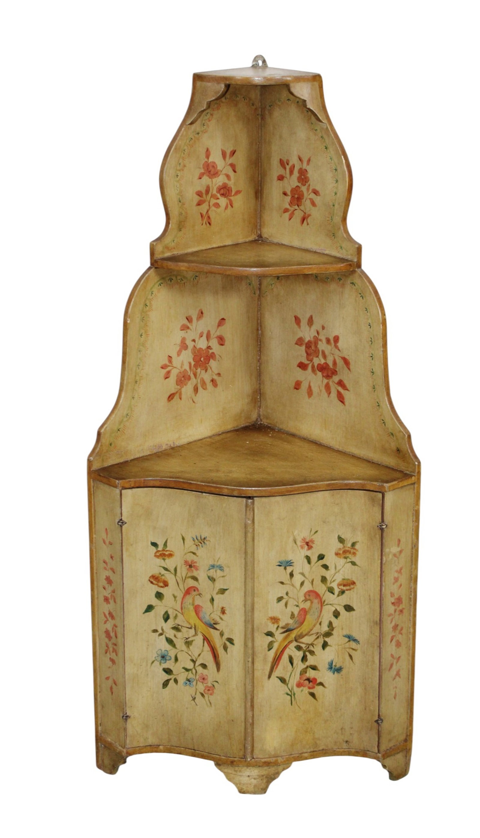 French petite hanging corner cupboard wtth painted finish (1 of 6)