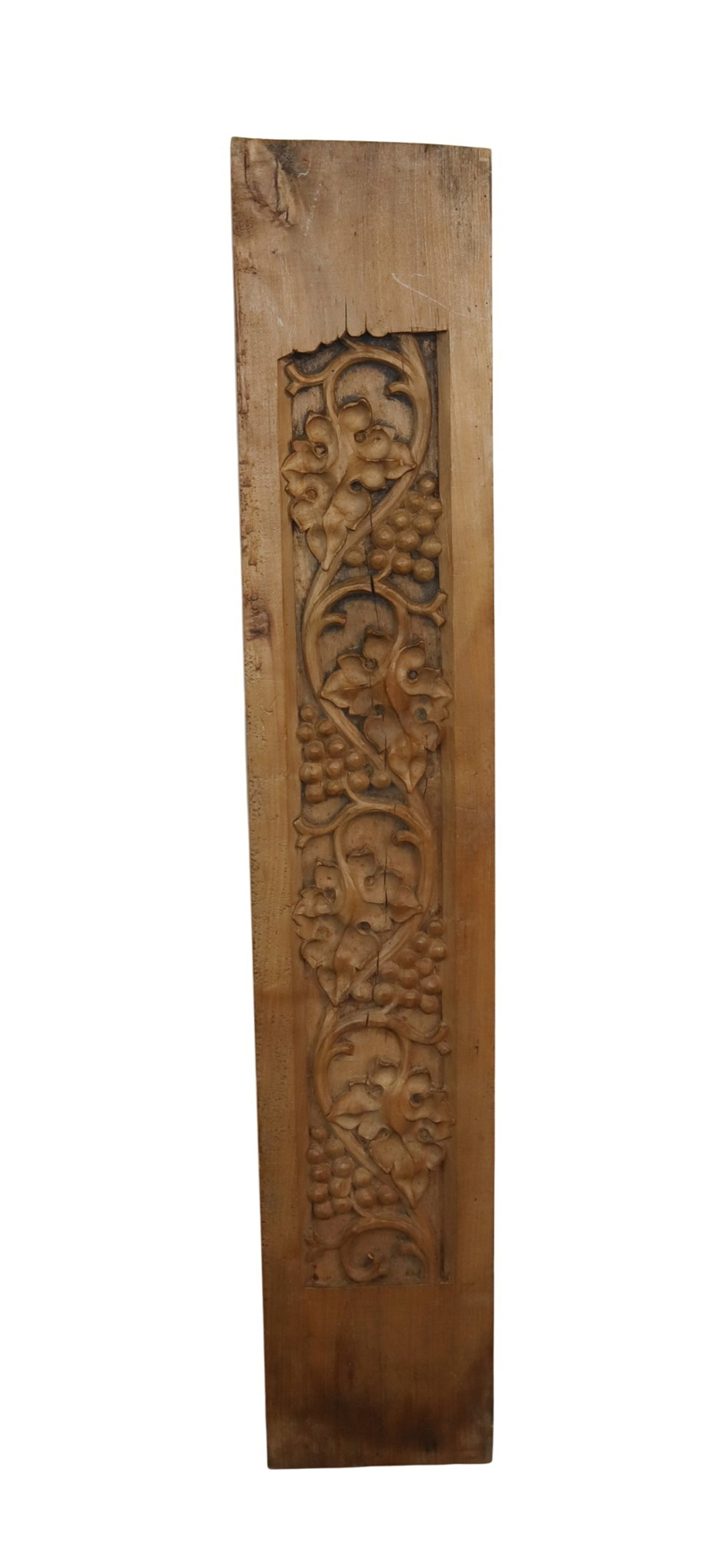 French relief carved panel with grape vines: French relief carved panel with grape vines
