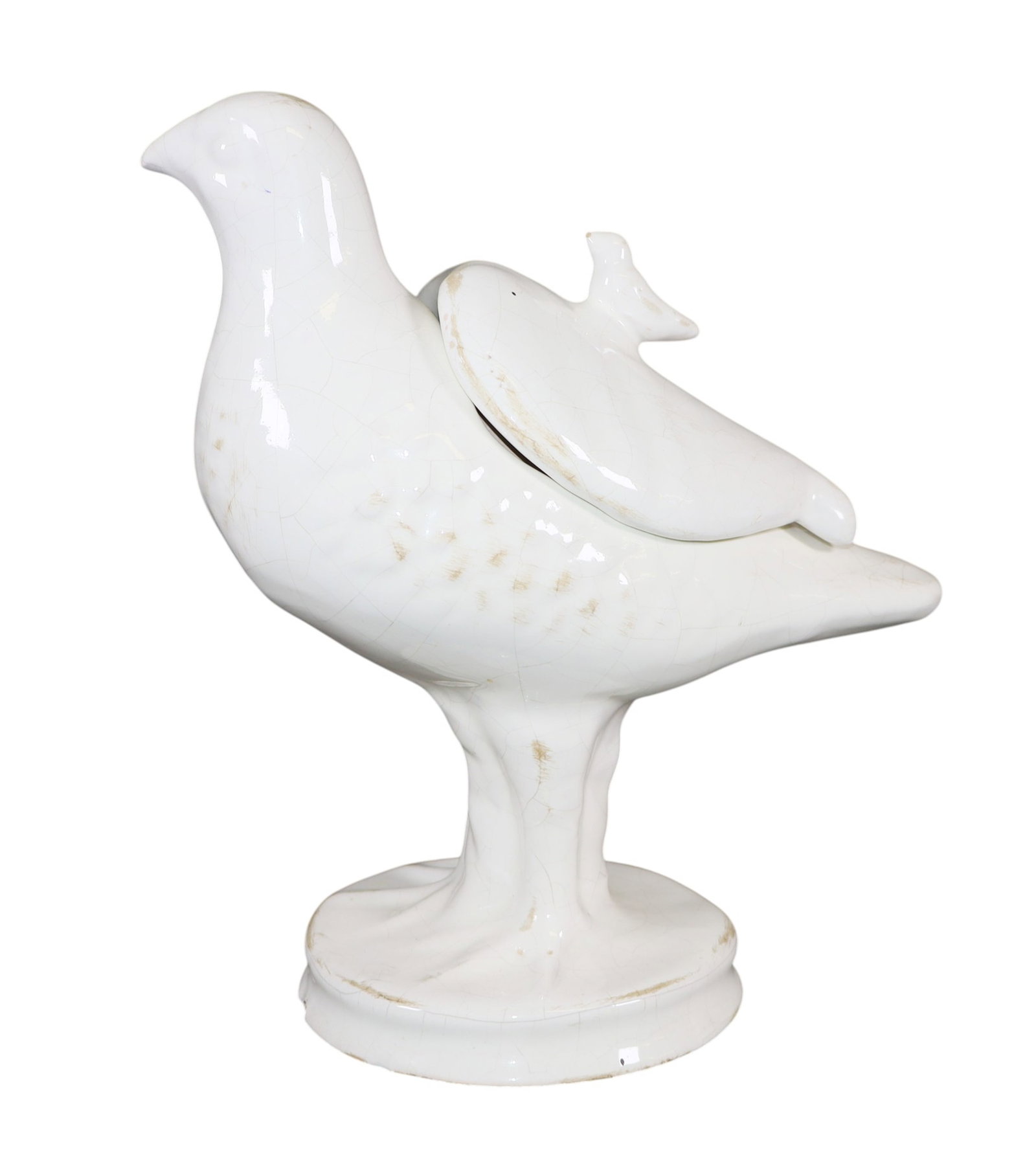 French ceramic sugar bowl with lid in the form of a dove (1 of 8)
