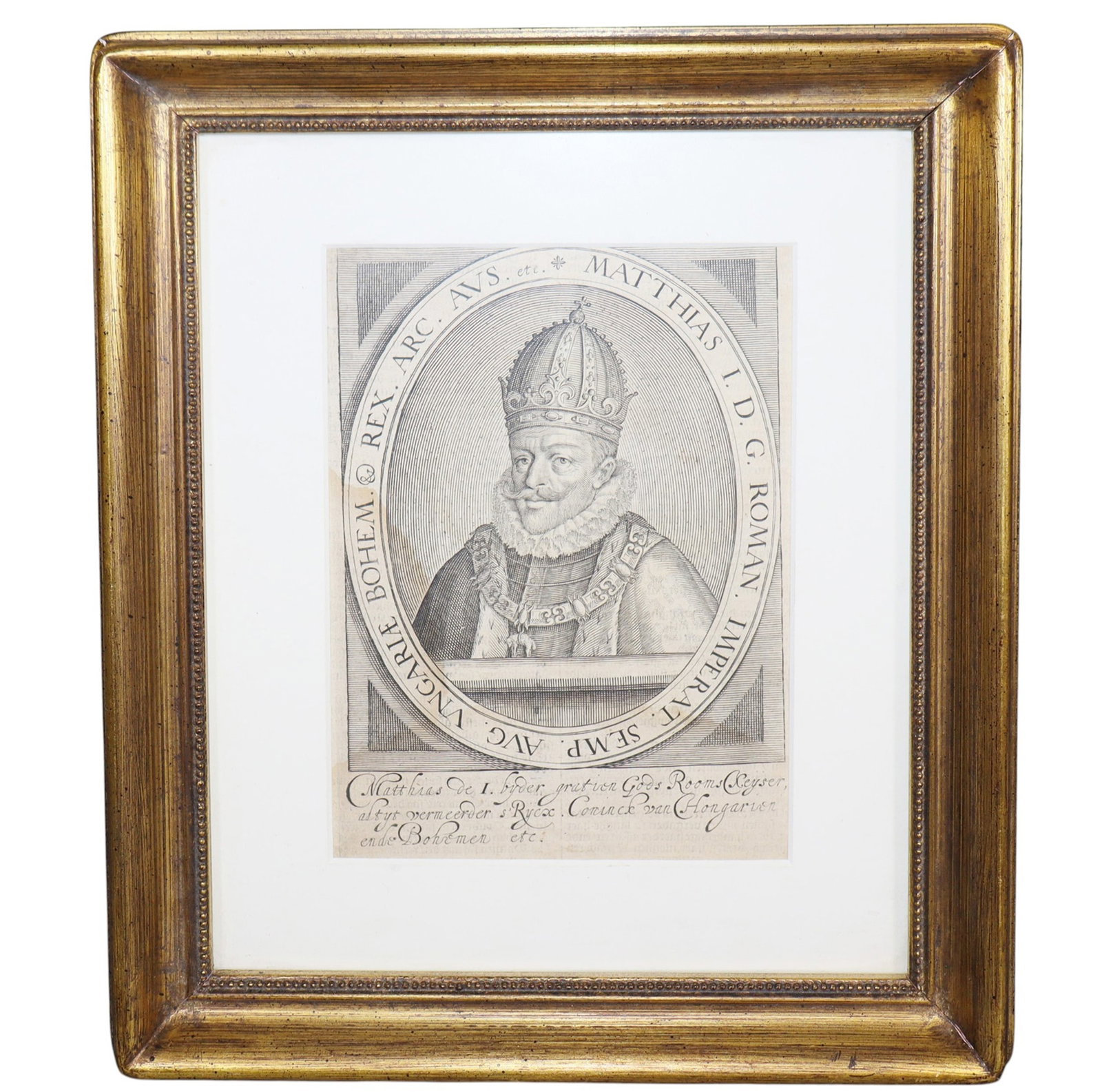Dutch engraving of Roman Emperor Matthias I (1 of 6)