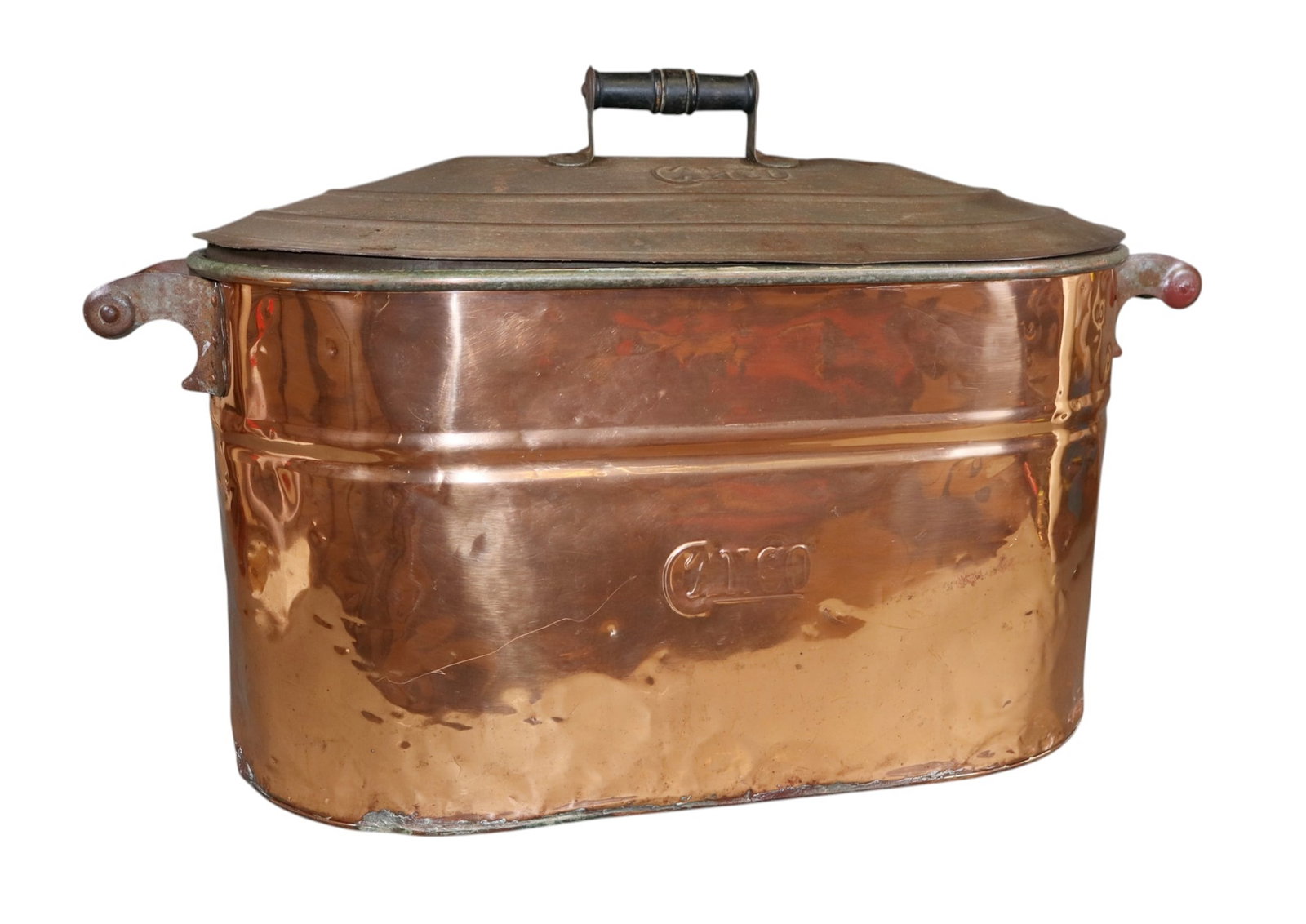 Canco copper wash boiler tub with lid and wooden handles (1 of 7)