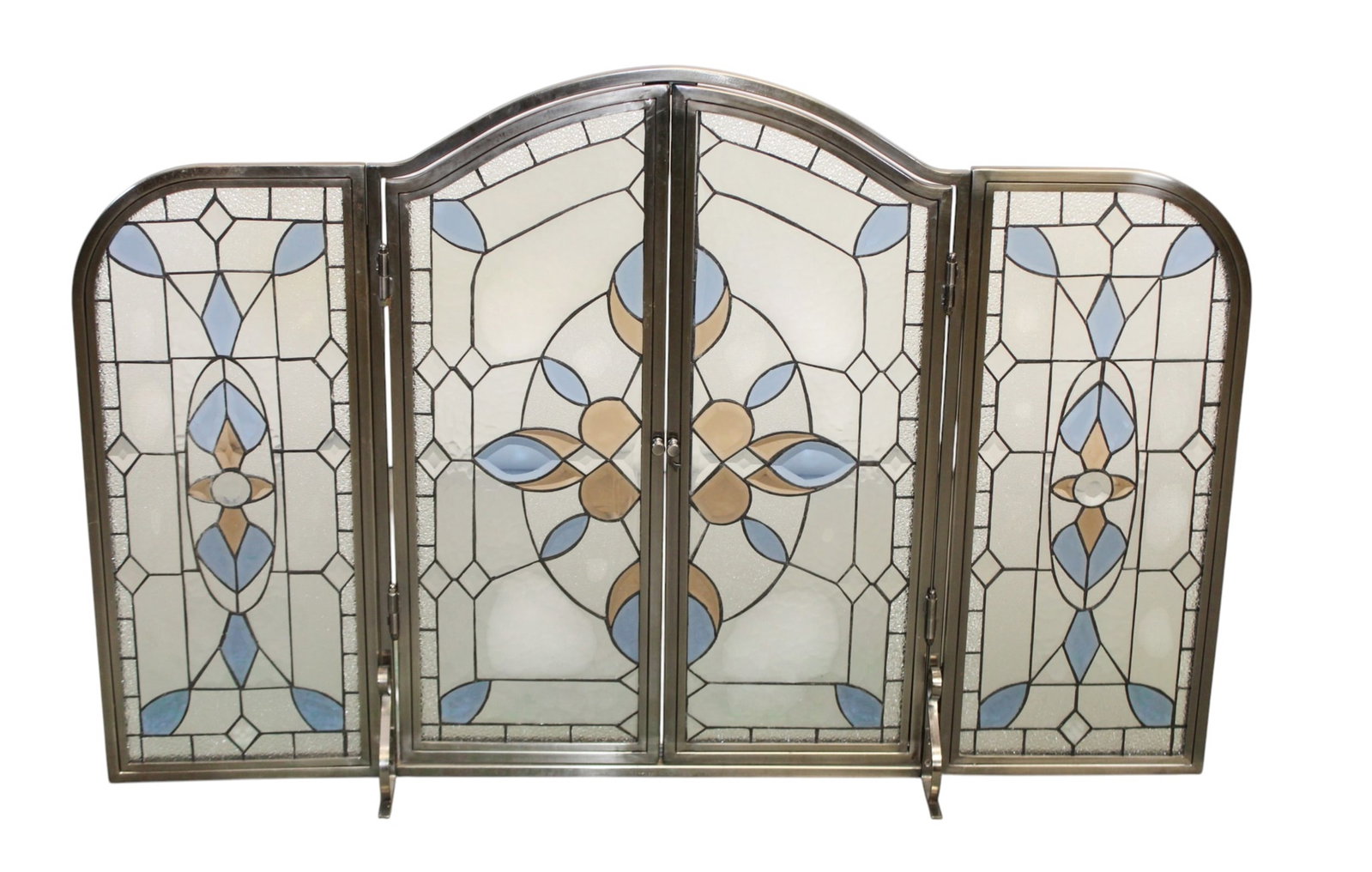 Stained glass 4 panel fireplace screen (1 of 7)