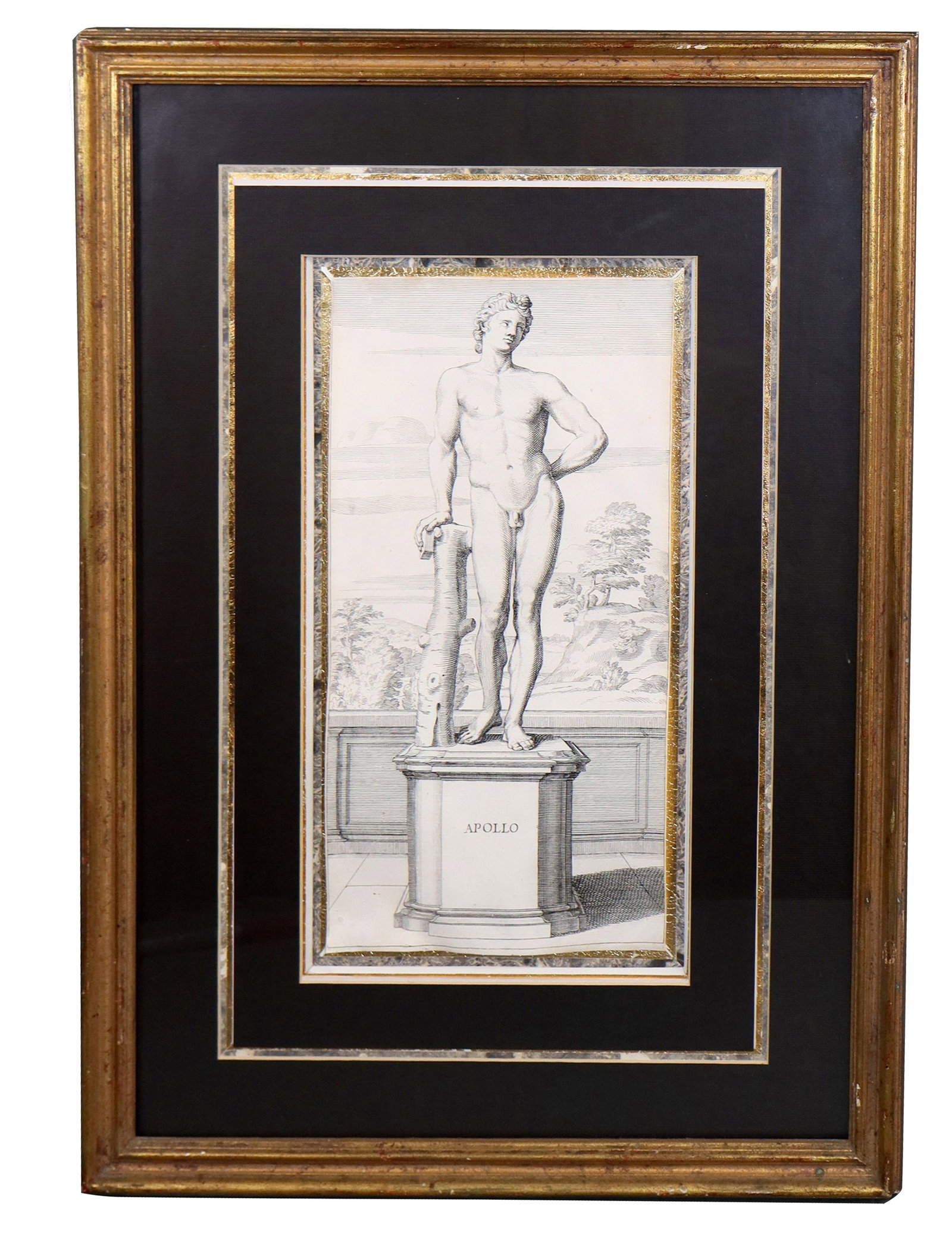 19th century Greco-Roman engraving of Apollo (1 of 8)