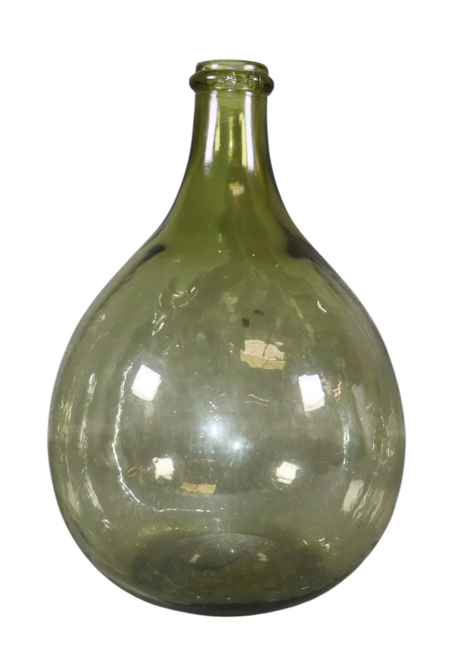 Hand-blown French green glass demijohn dame jean bottle (1 of 6)