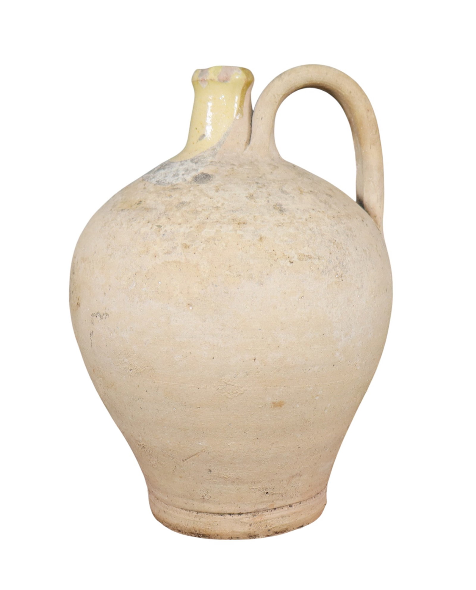 French terra cotta cruche olive oil jug: French terra cotta cruche olive oil jug. 9 1/2"h x 7"dia. Weight: 3lbs