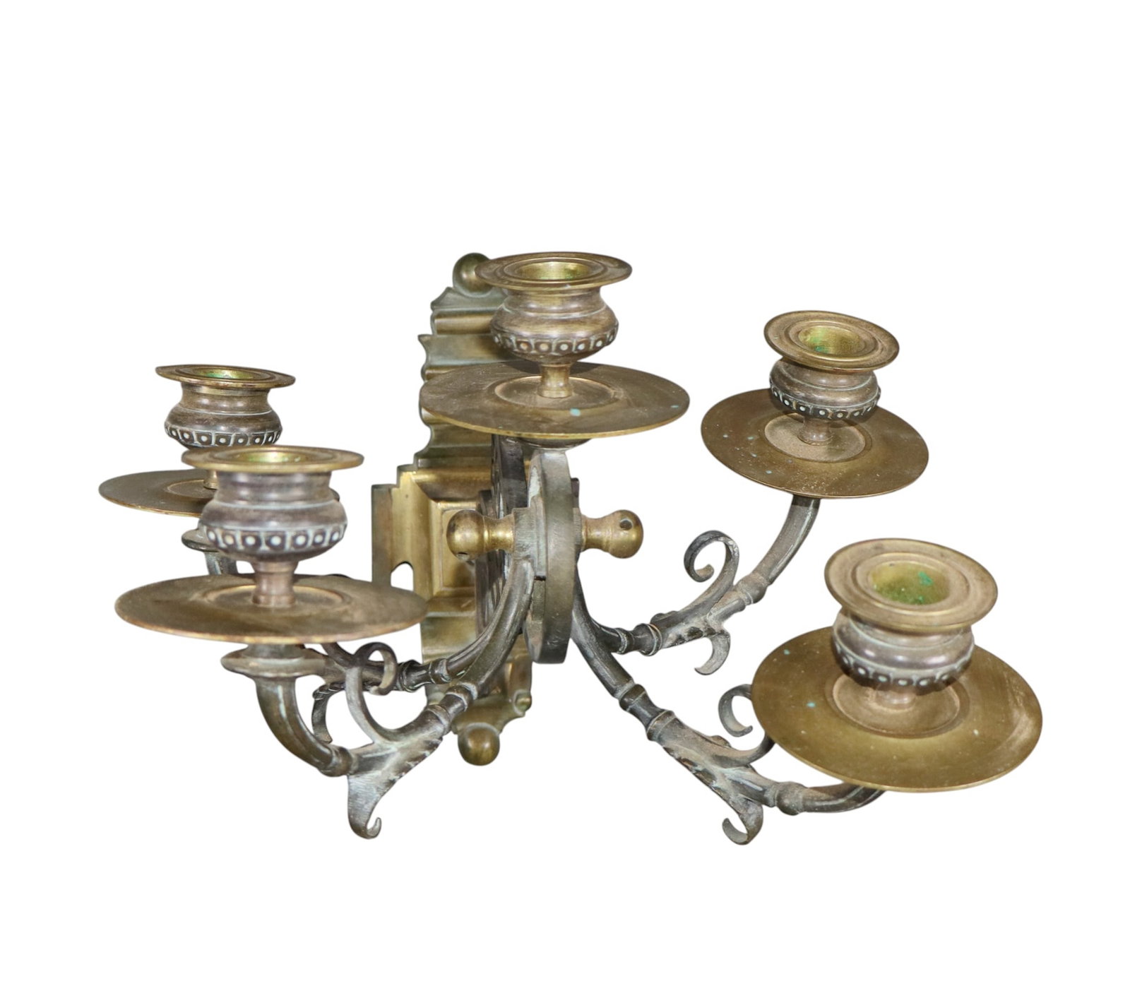 French bronze 5-arm candelabra sconce (1 of 8)