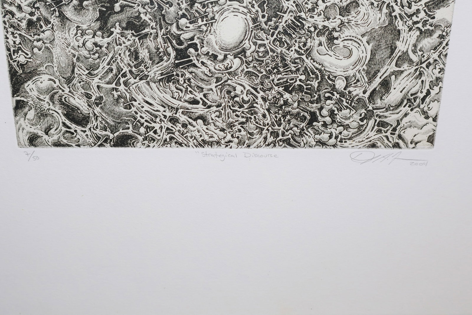 Framed etching "Strategical Discourse" - 3