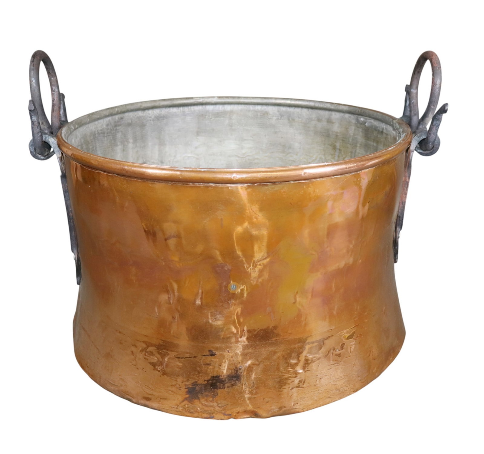 Large copper pot with iron handles (1 of 8)