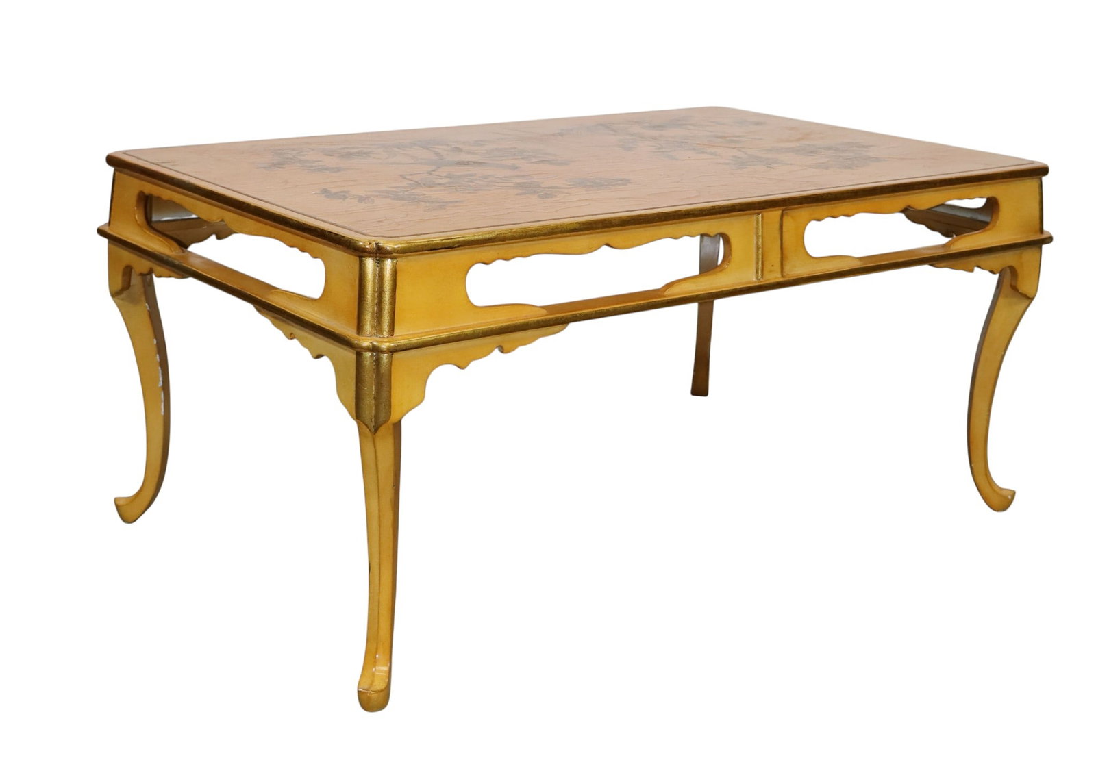 French Mid century Chinoiserie coffee table with painted birds (1 of 8)