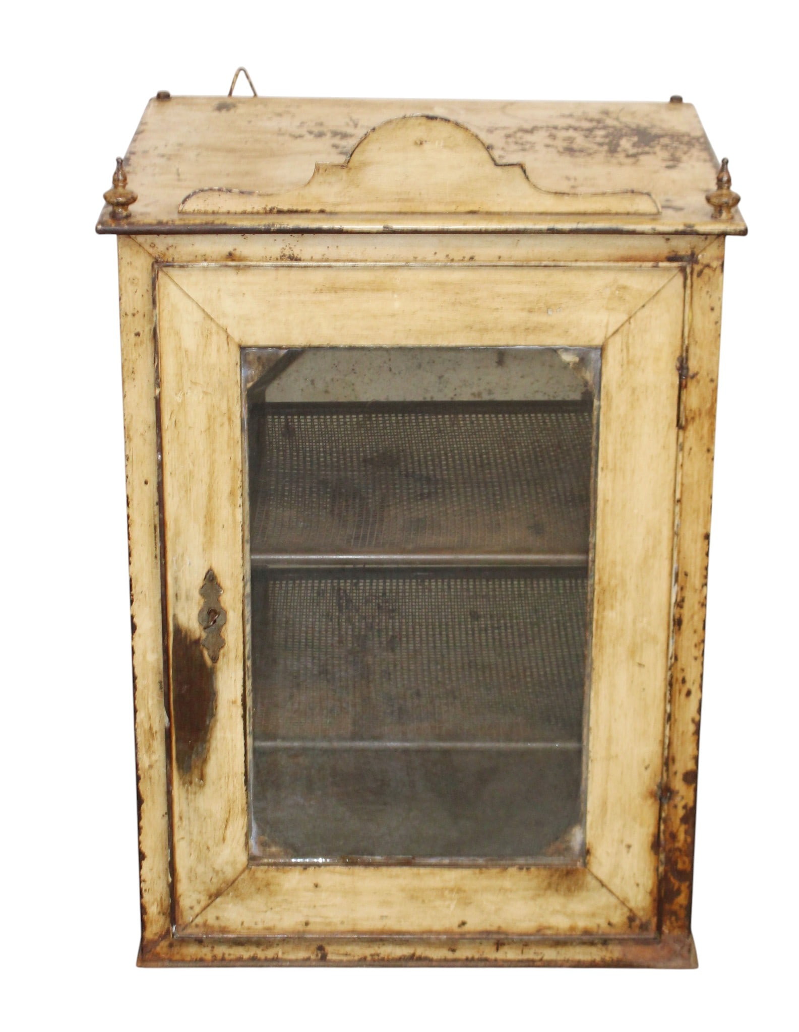 French wall mount tole cabinet in painted finish (1 of 8)
